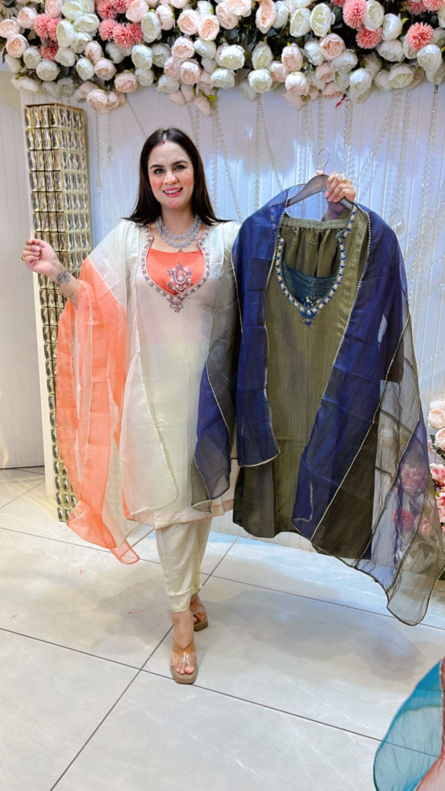 Beautiful Thread Work Suit PC709