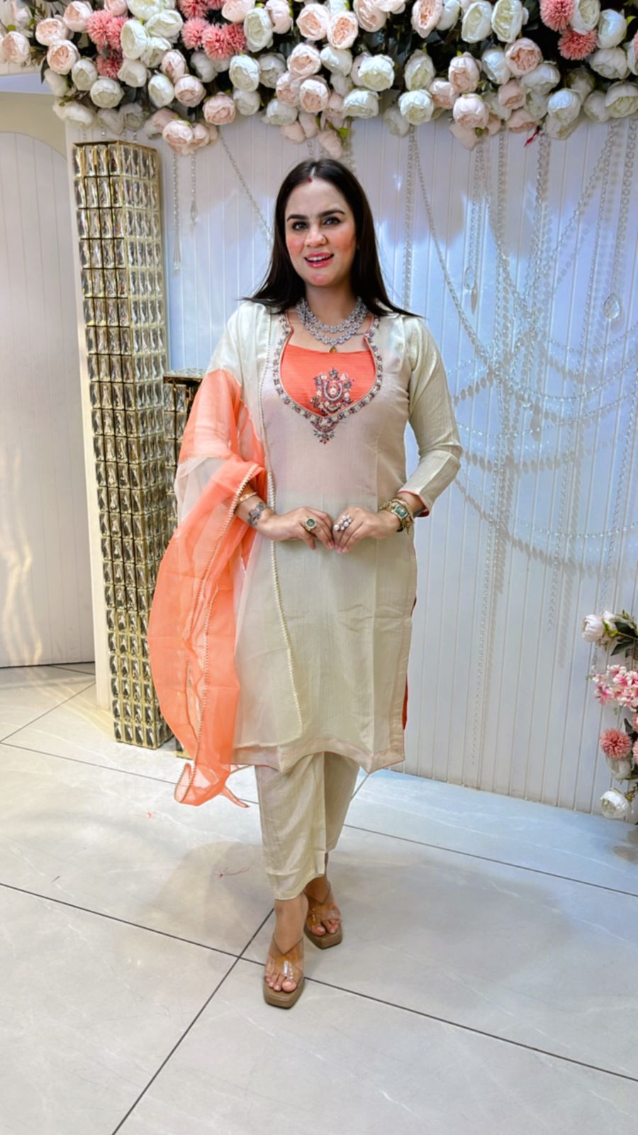Beautiful Thread Work Suit PC709