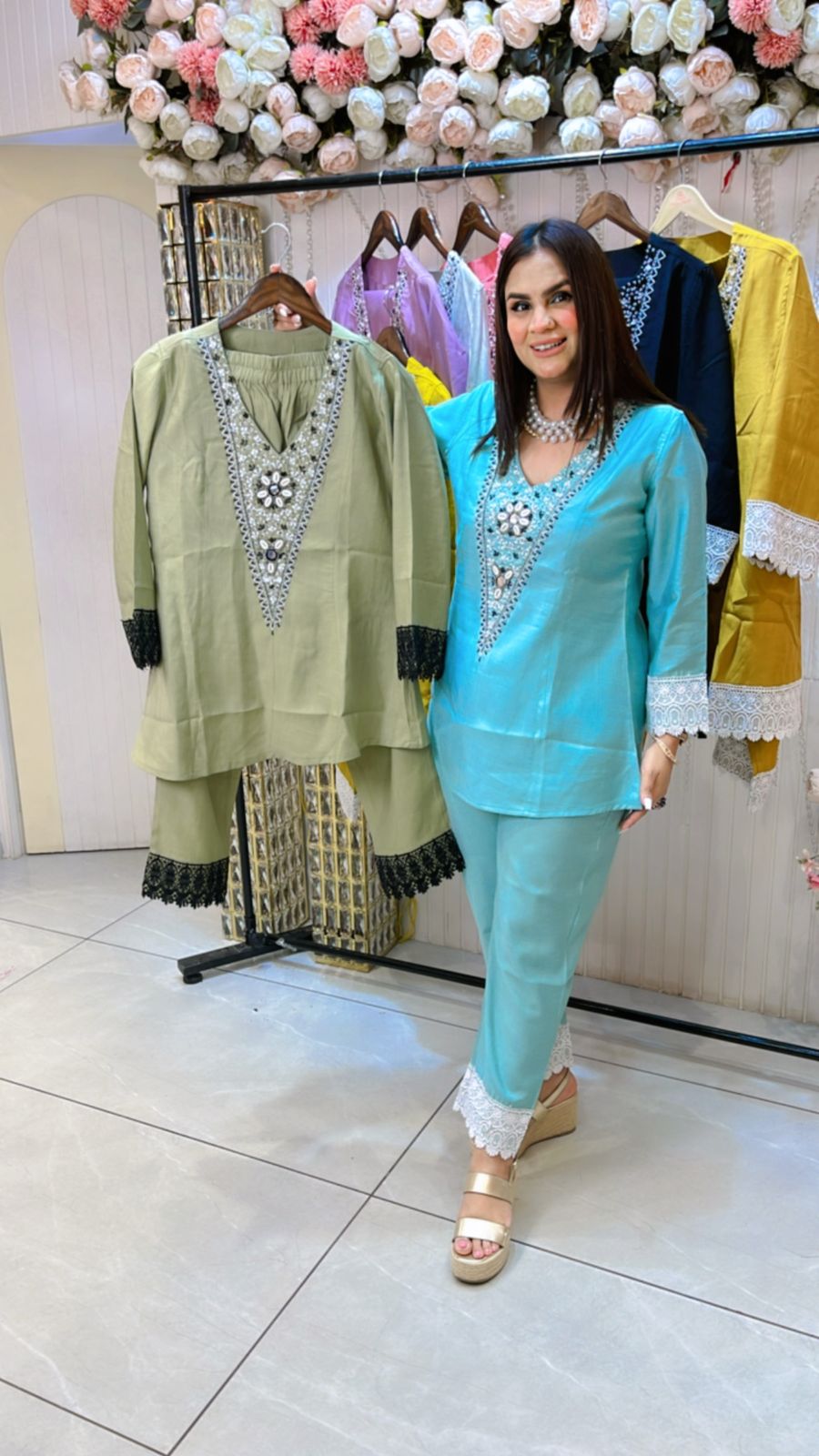 Cotton Cordset With Beautiful Neckline PC1037