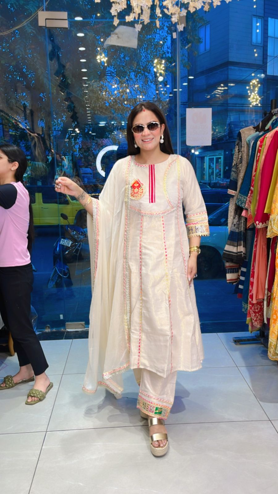 Cotton Silk Shimmer Suit With Full Lining PC678