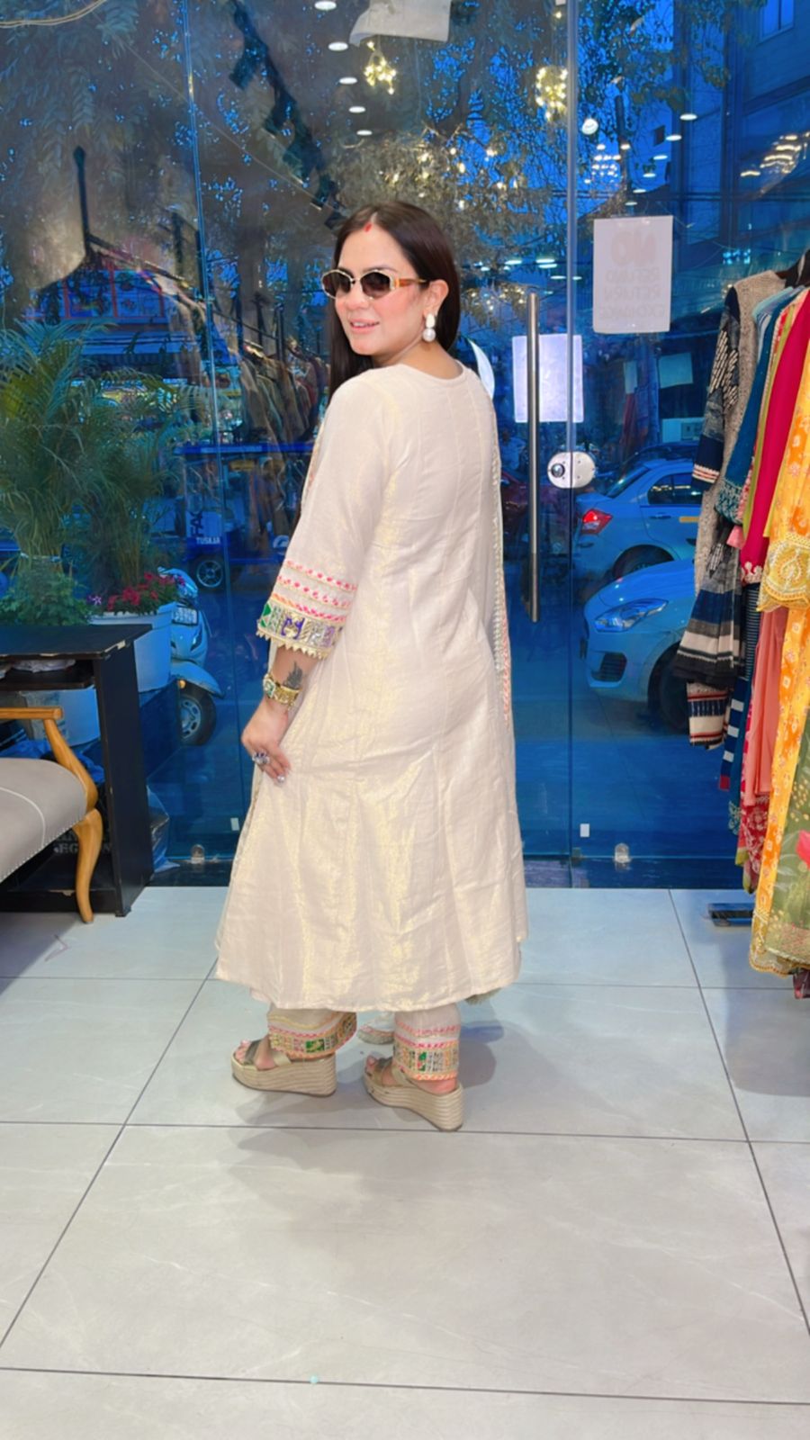 Cotton Silk Shimmer Suit With Full Lining PC678