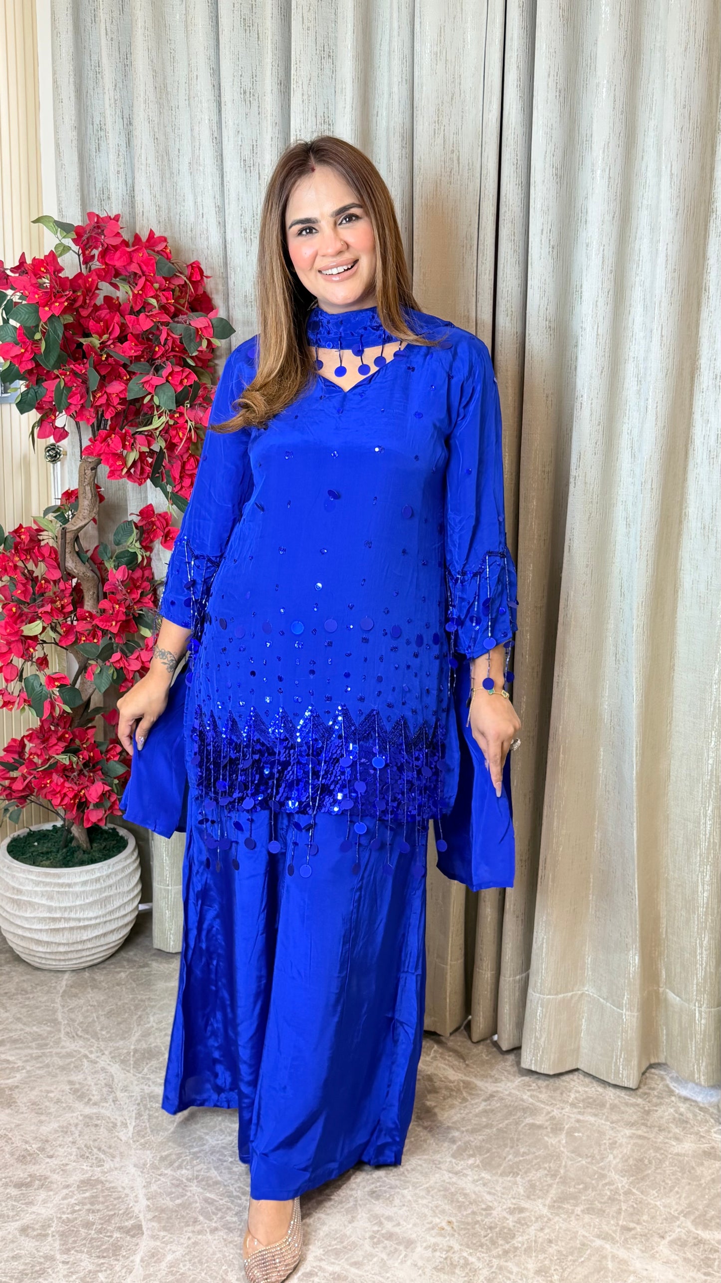 Elegant Embroidered three-piece ethnic suit PC3487