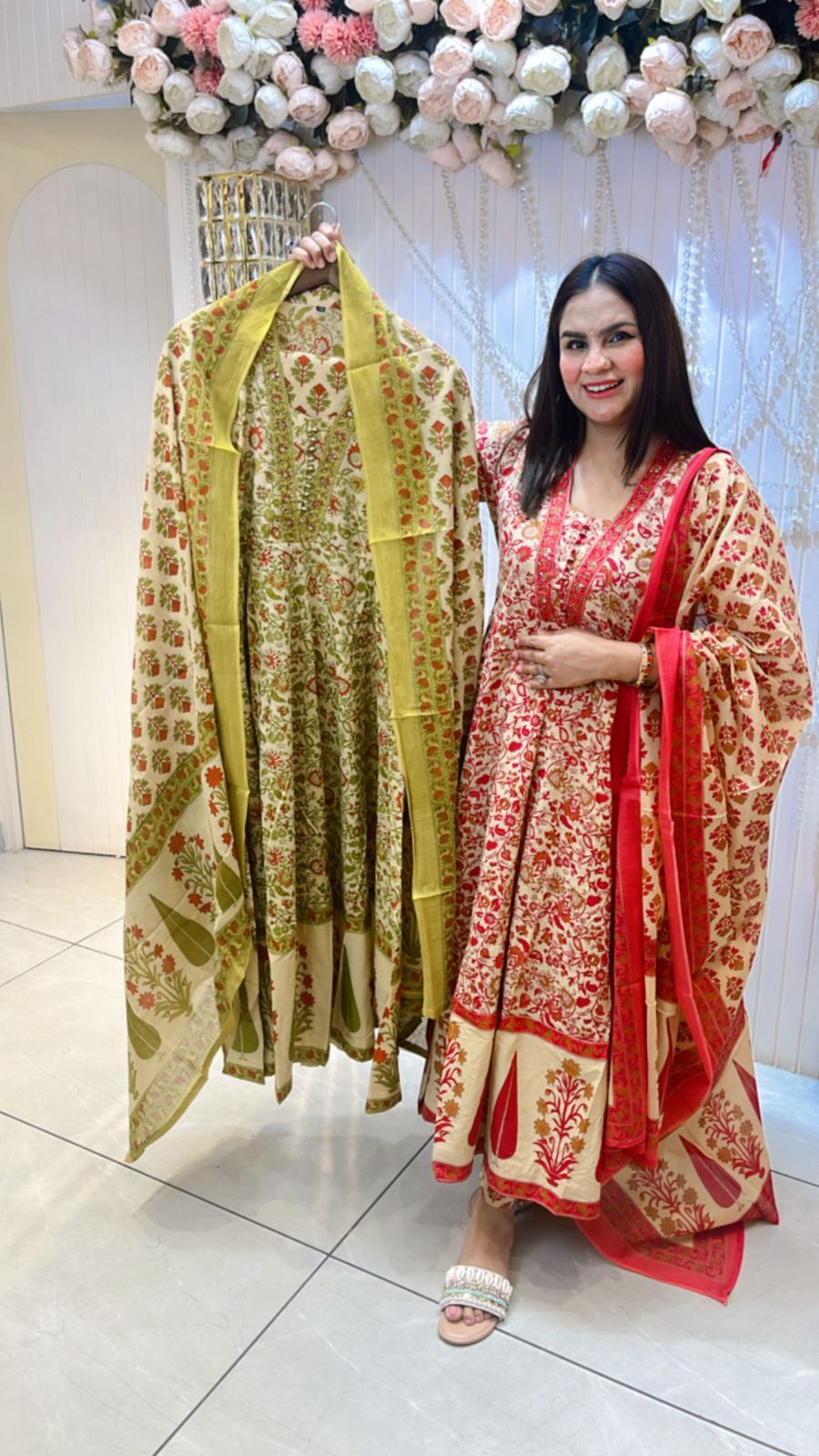 Floral Print Cotton Suit for Summers PC952