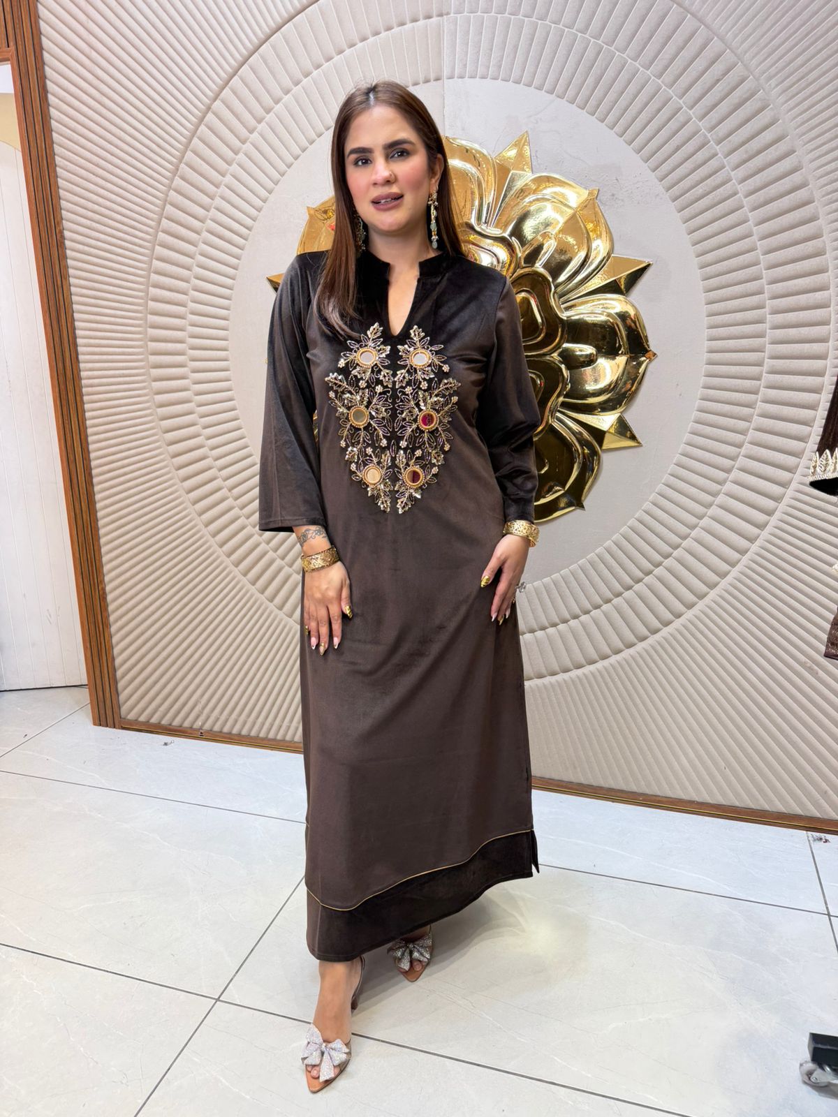 Beautiful elegant velvet dress pc2420