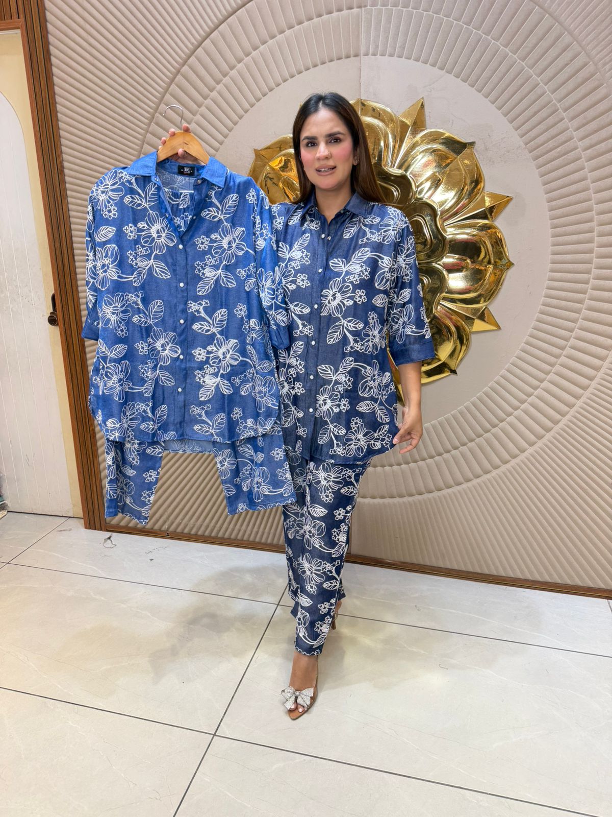 Beautiful elegant denim cordset pc3032