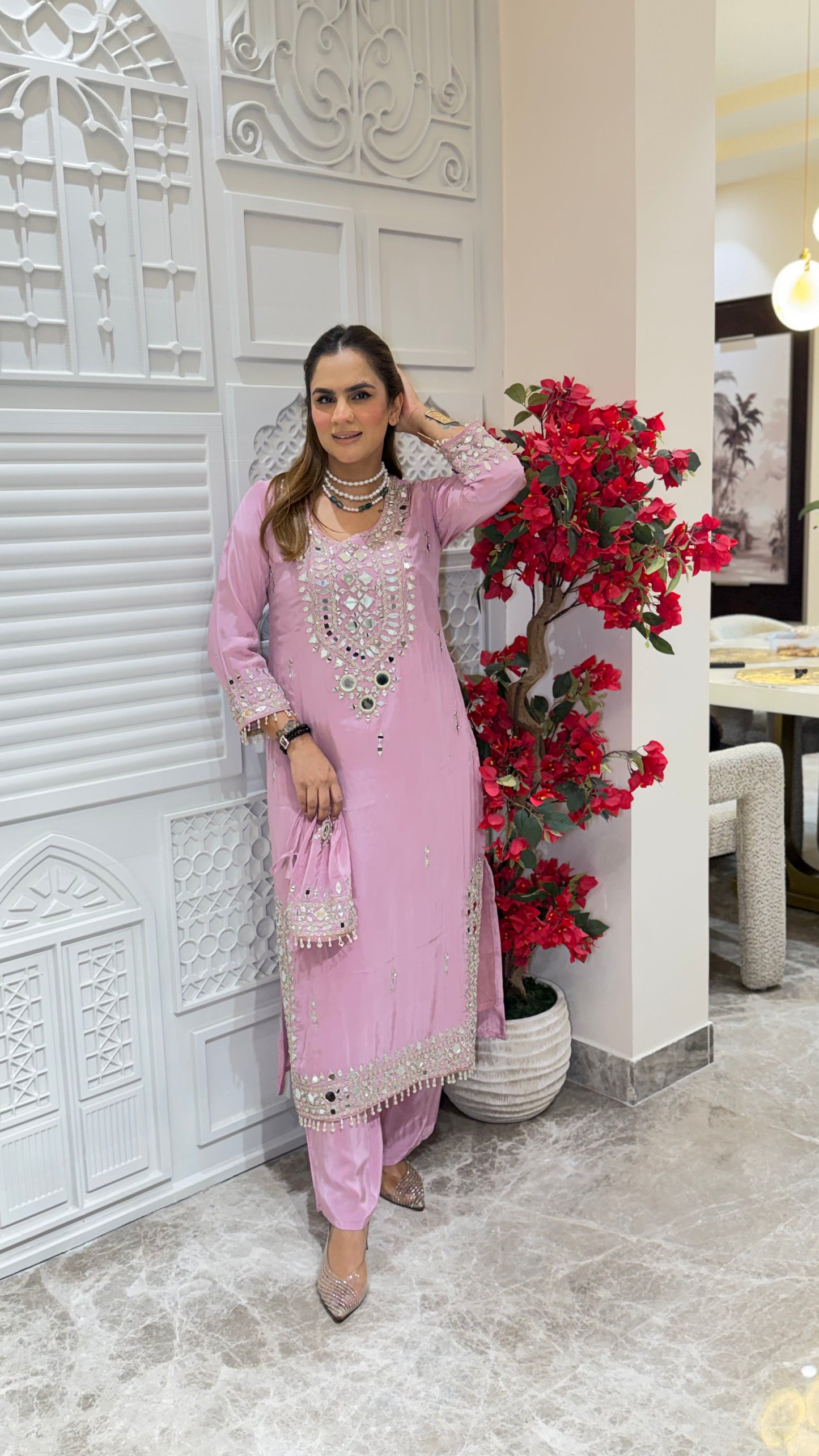 Elegant Suit With mirror work PC3277