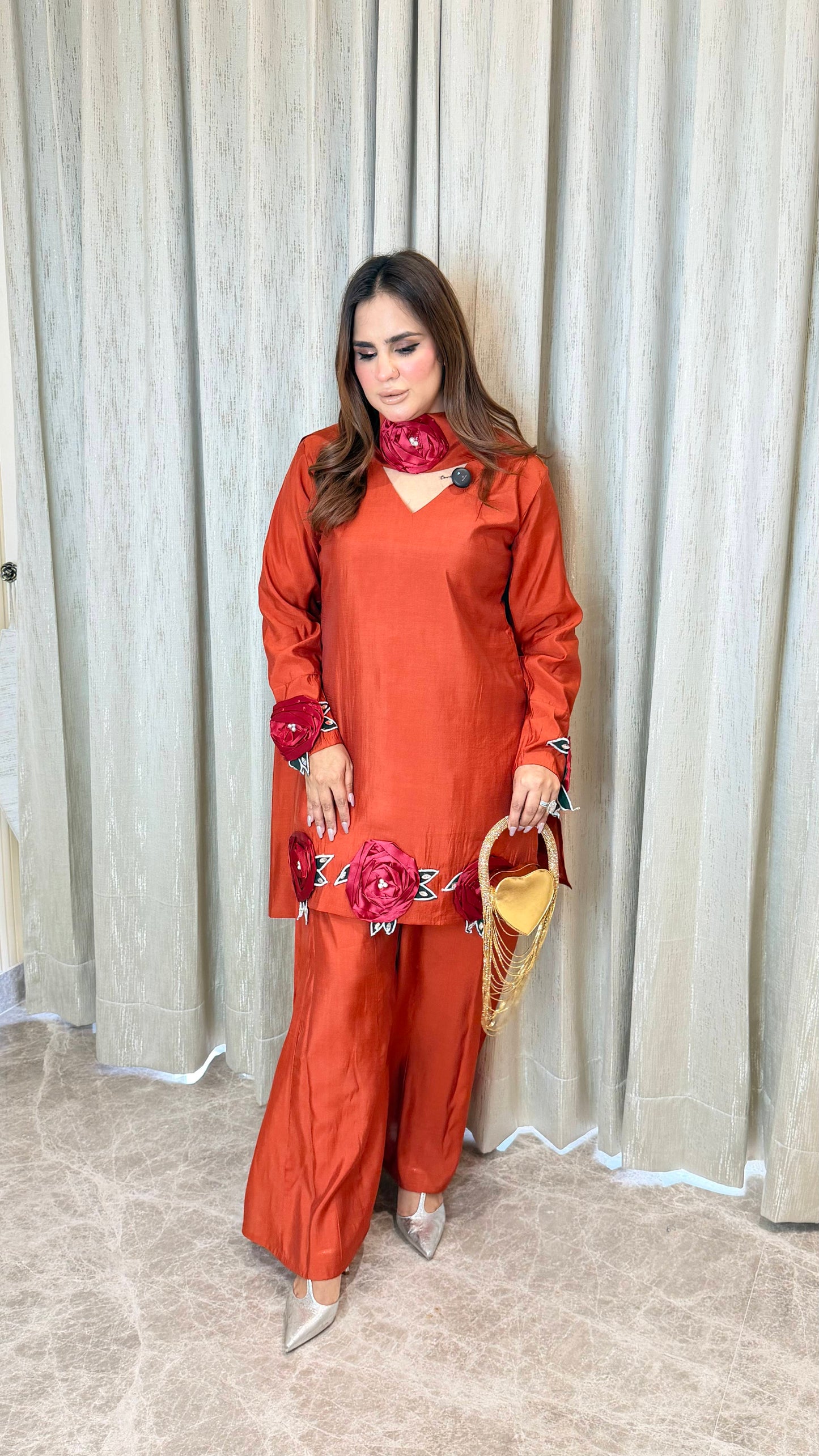 Elegant V-neck Suit pc3341
