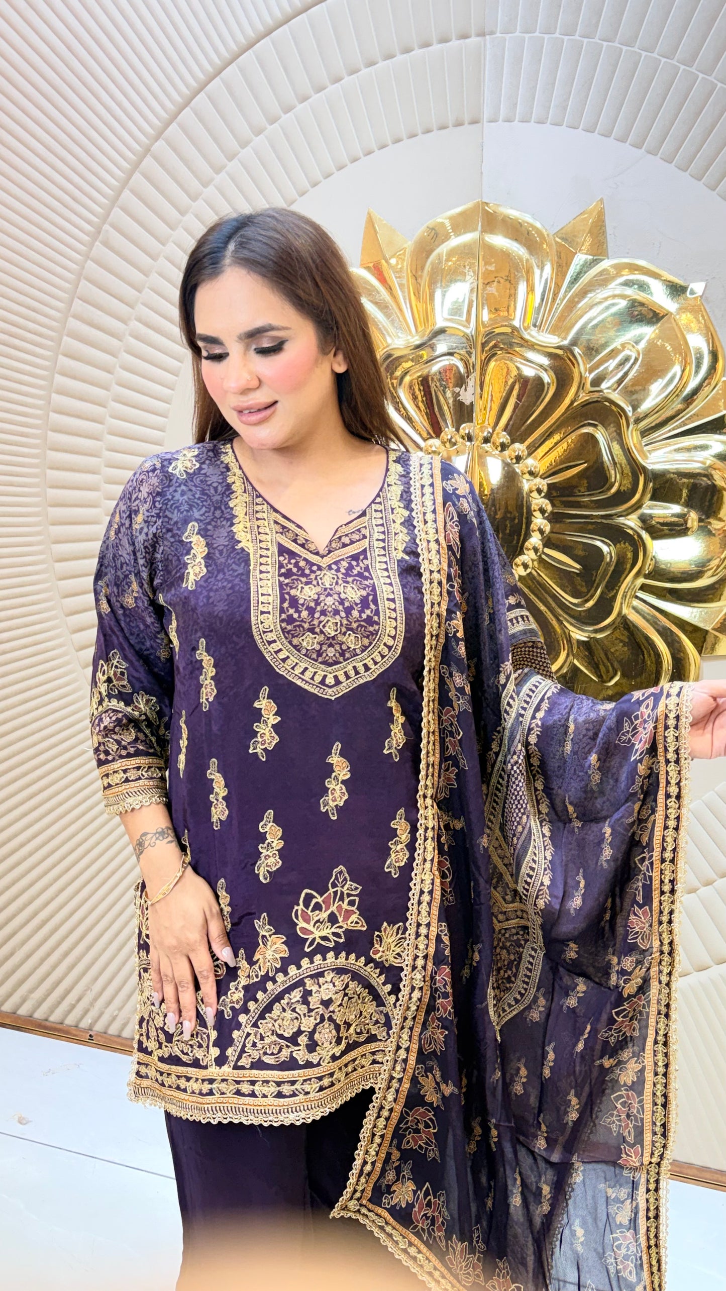 Elegant kurta set With matching dupatta PC3350