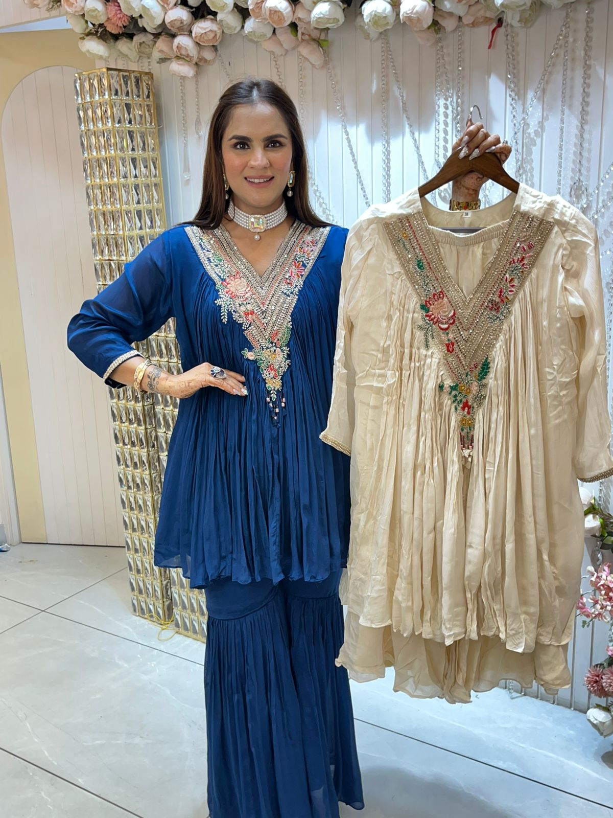Pleated Cordset With Heavy Neckline PC1444