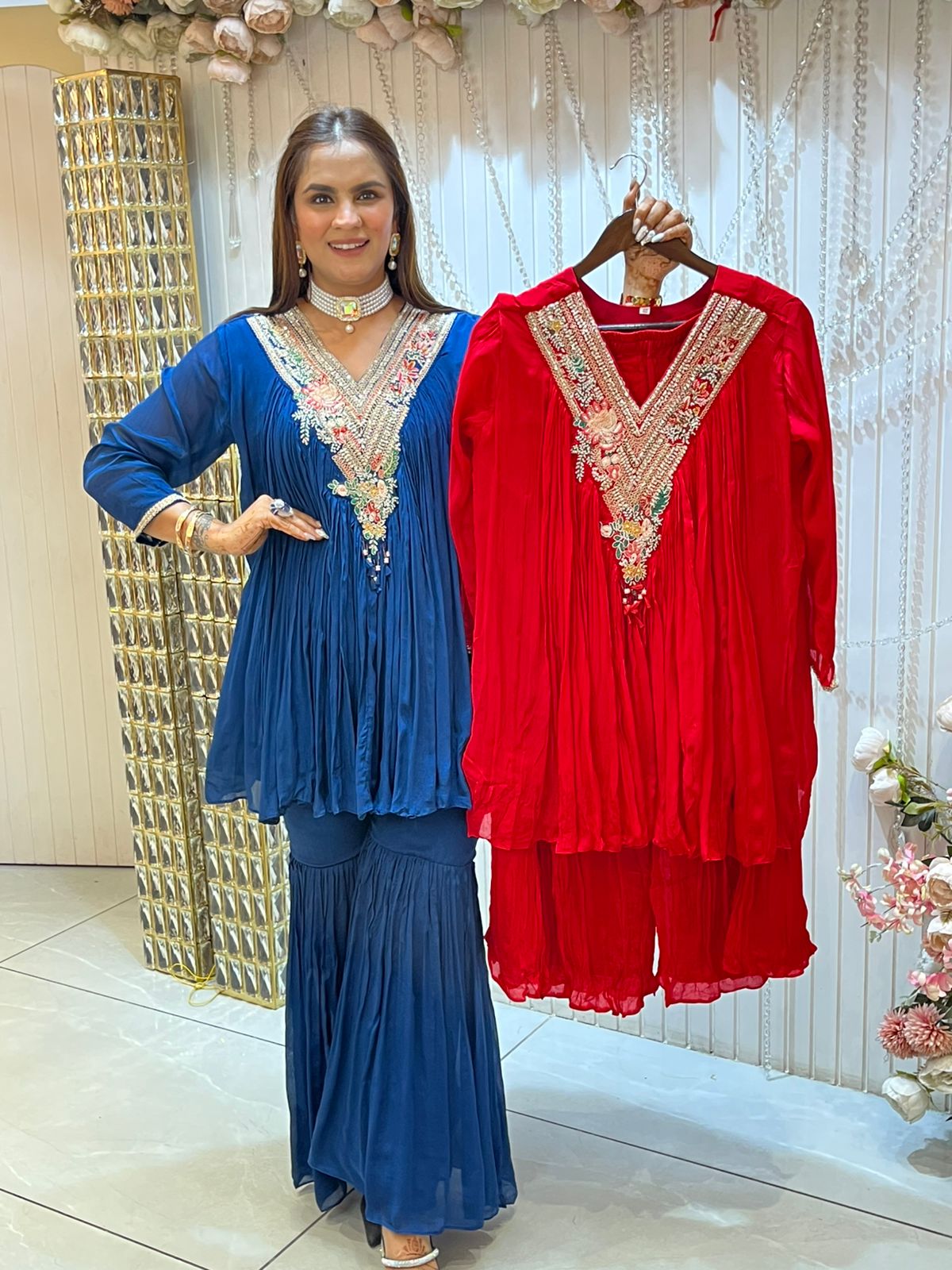 Pleated Cordset With Heavy Neckline PC1444