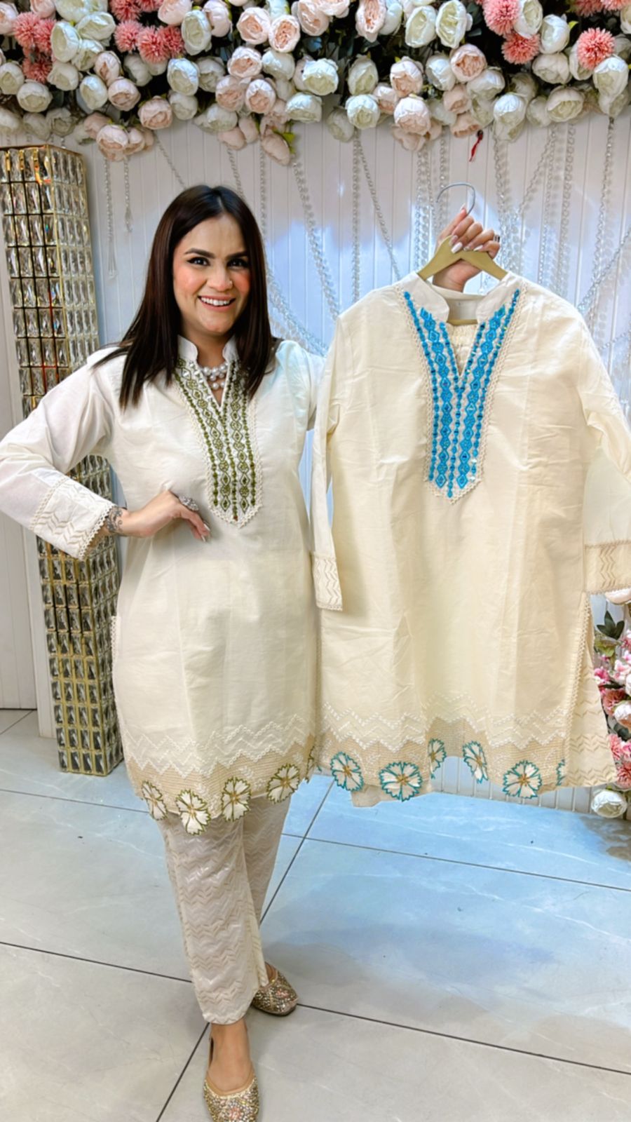 Premium Cotton Cordset With CutWork PC1042