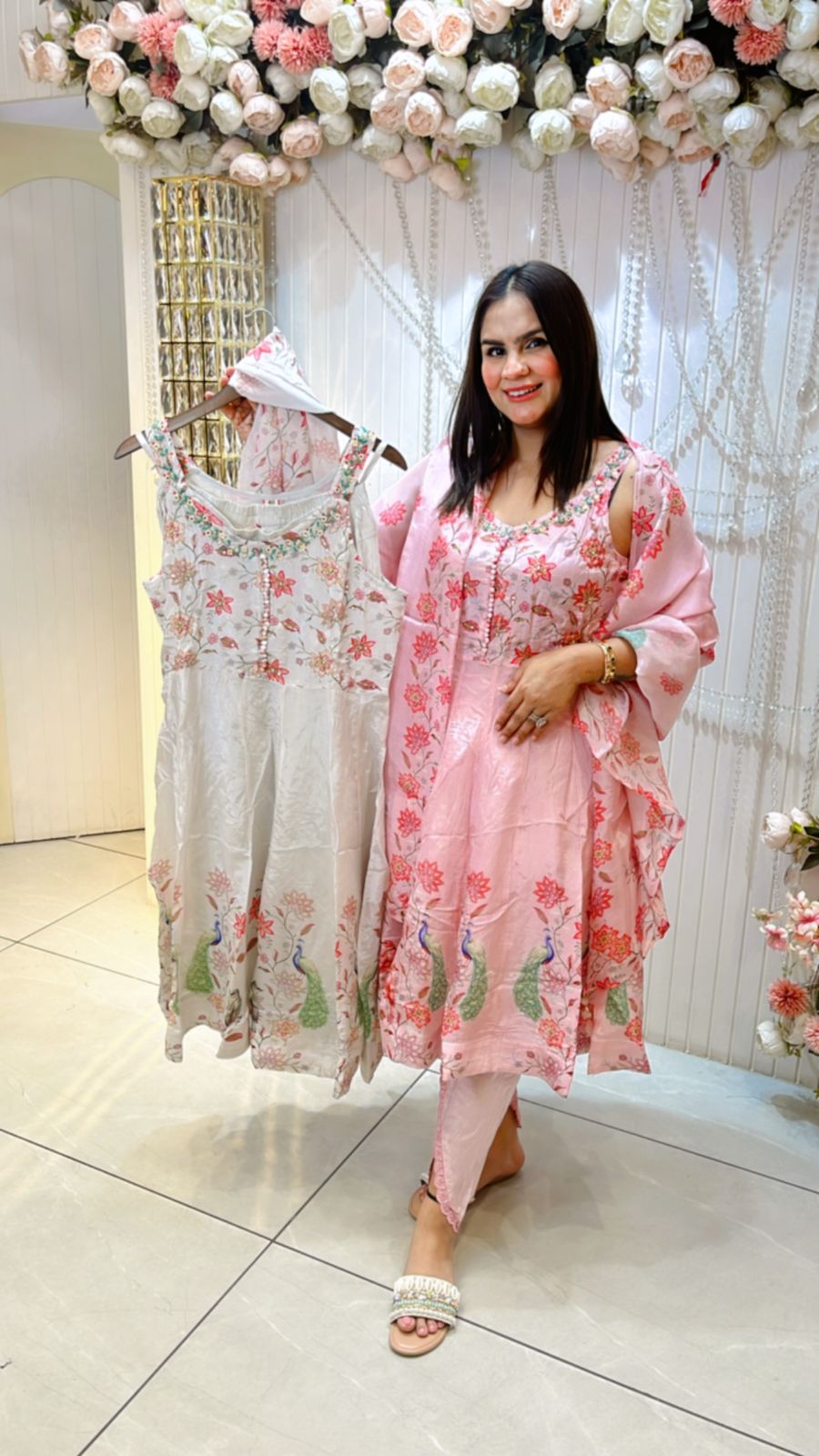 Sleeveless Cotton Suit With Floral Print PC954