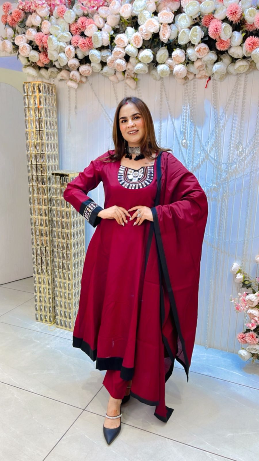 Stunning Mirror Work Suit PC1465