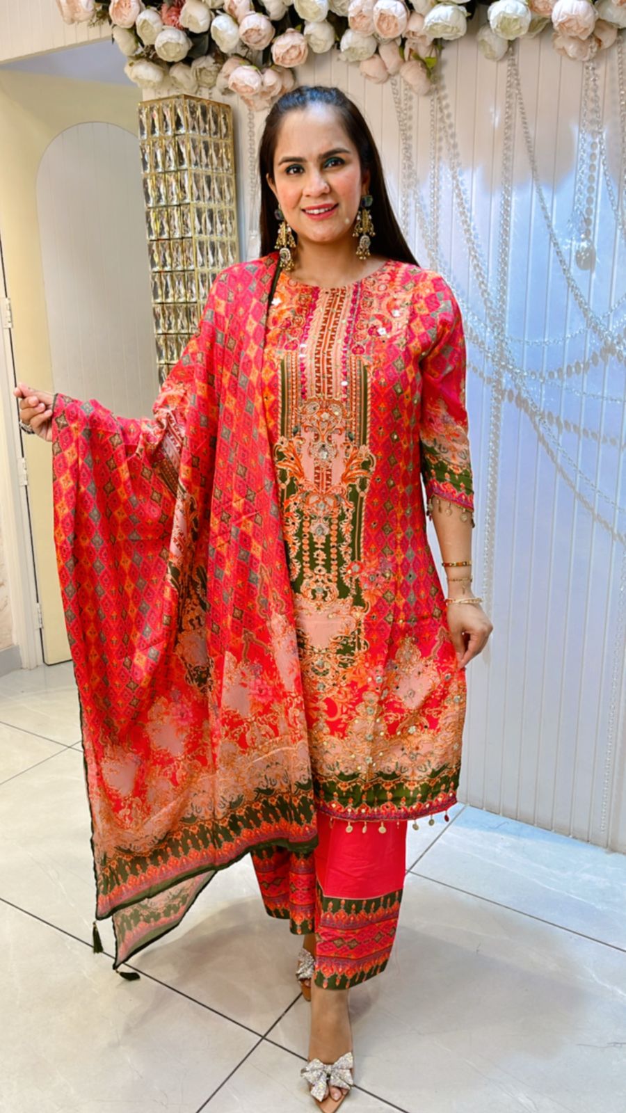 Stunning Pattern Print Suit PC742