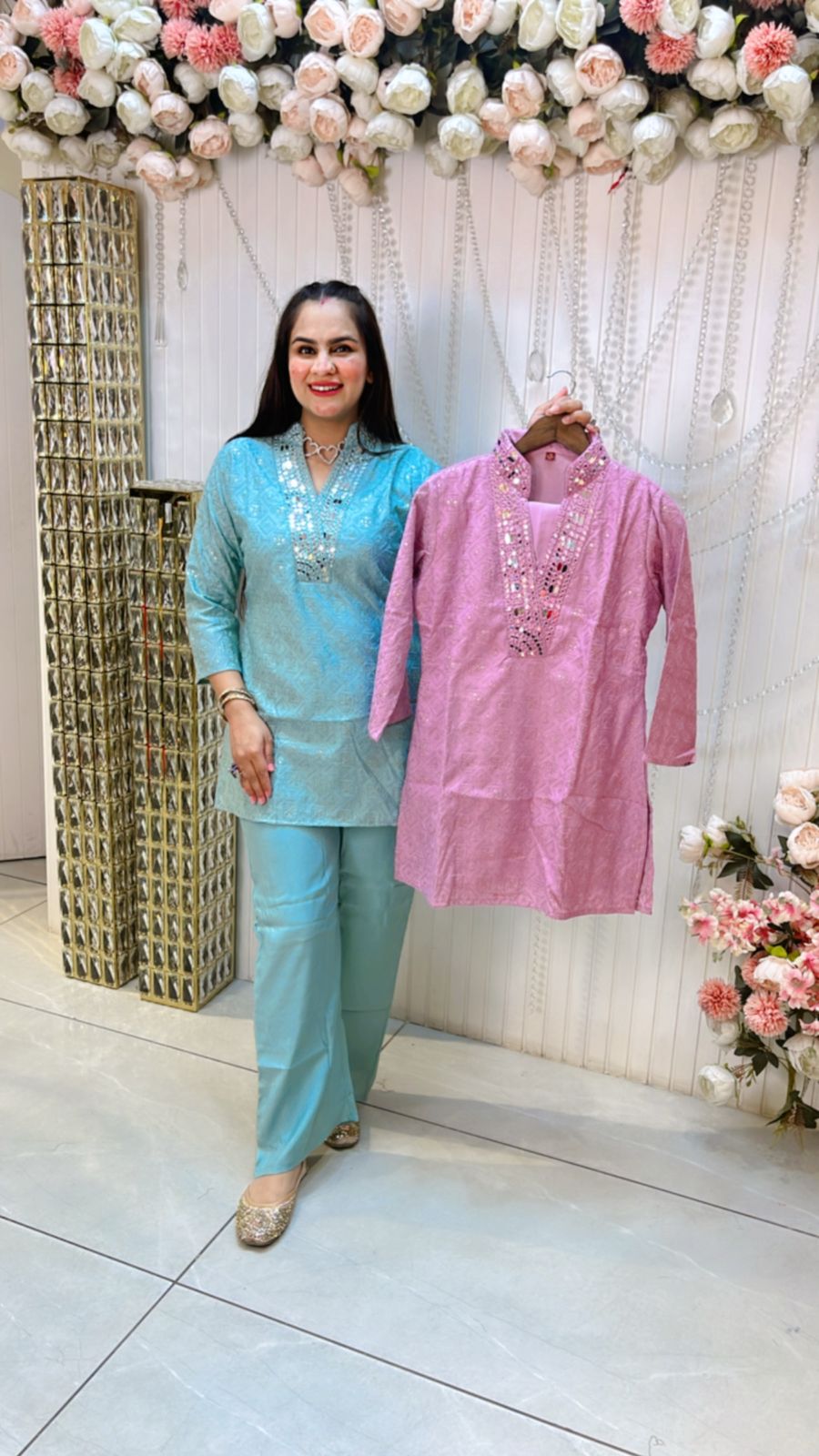 Beautiful Mirror Work Cord Set PC689
