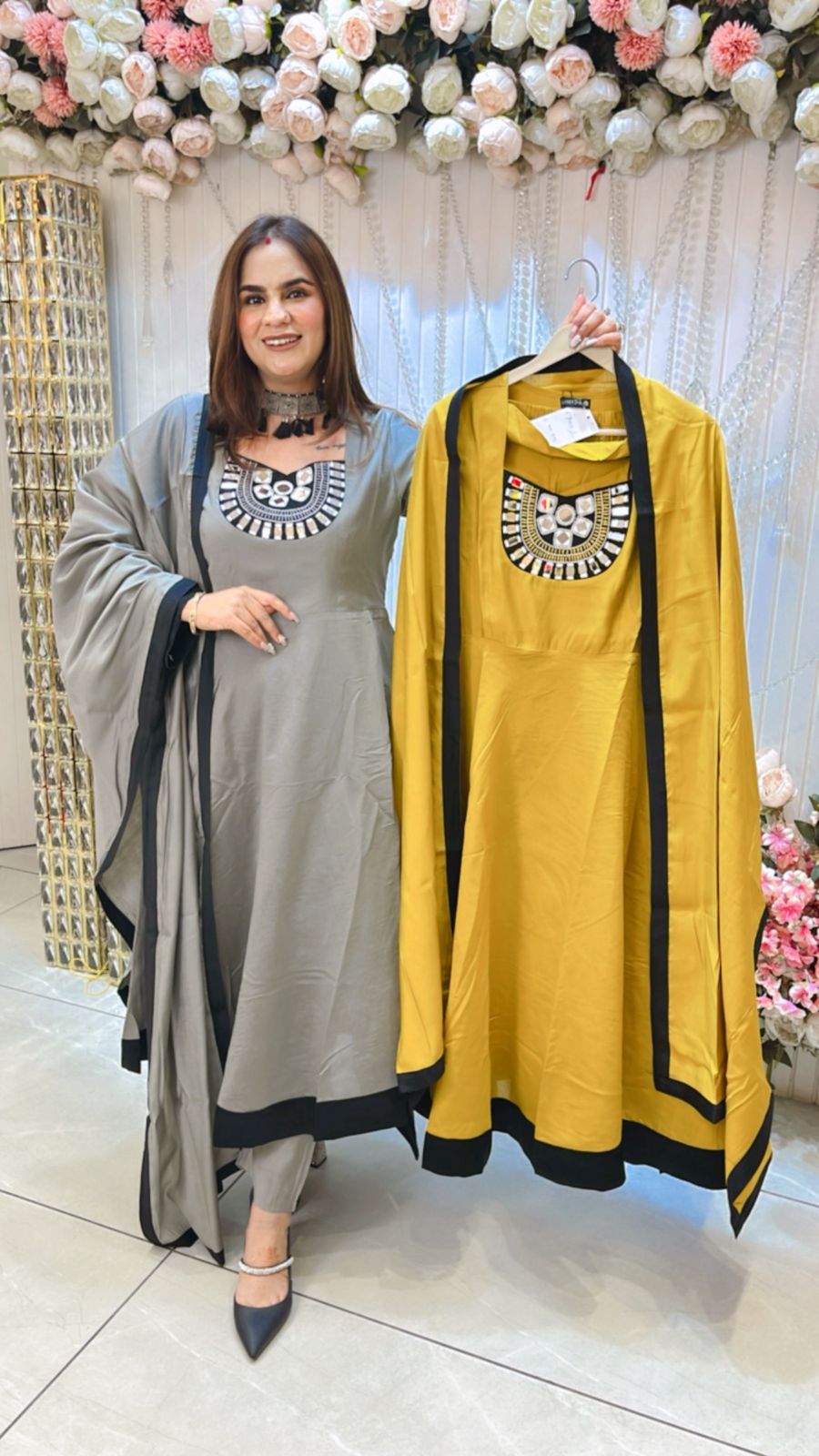 Stunning Mirror Work Suit PC1465