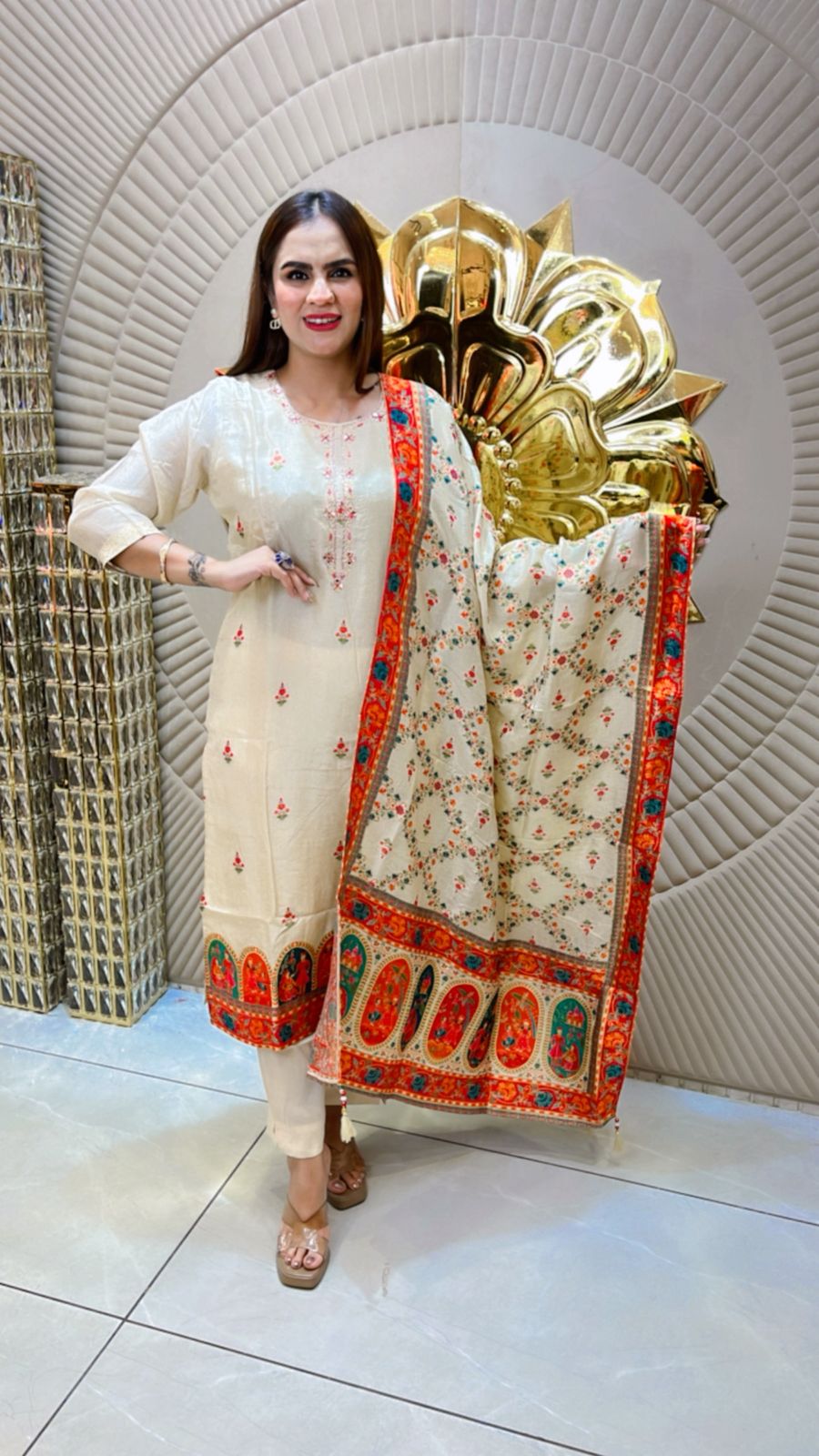 Very Classy Suit With Embroidery Work PC1560