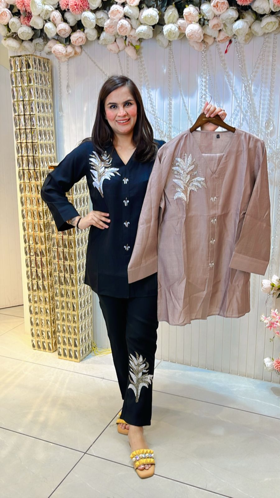 Very Comfy Cotton Cordset With Beautiful Work PC769