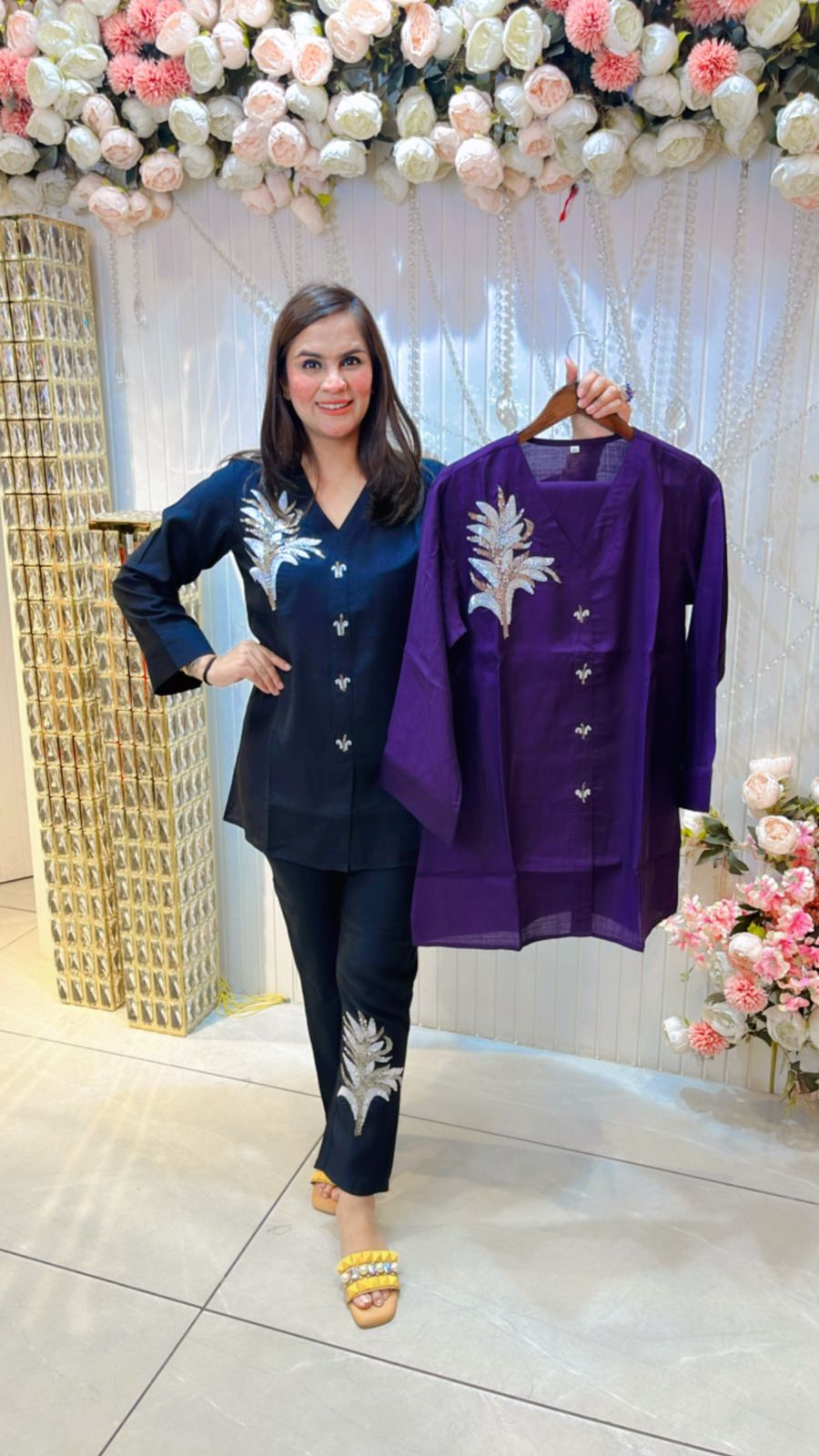 Very Comfy Cotton Cordset With Beautiful Work PC769