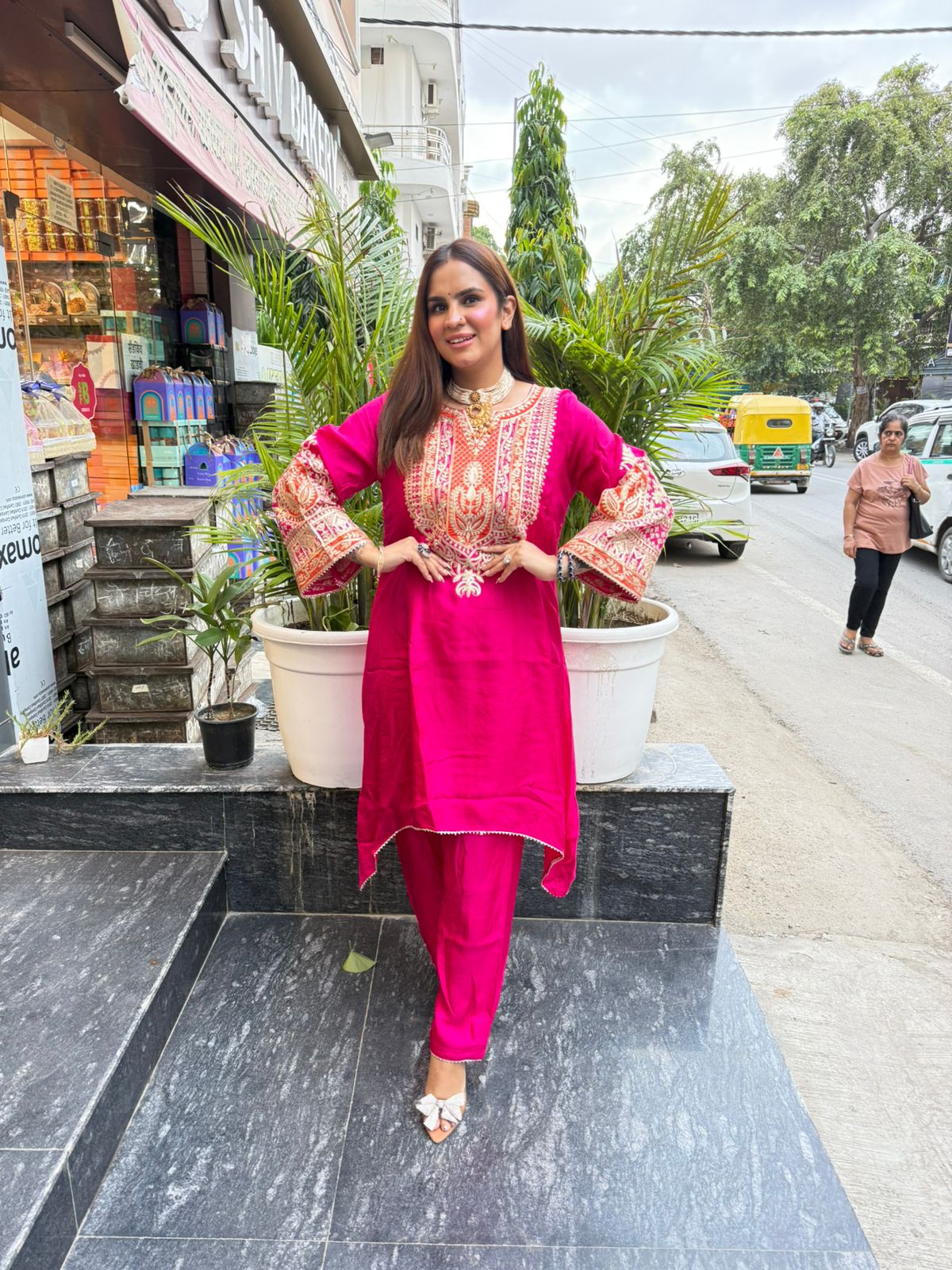 Beautiful Suit With Heavy Neck Work PC1595