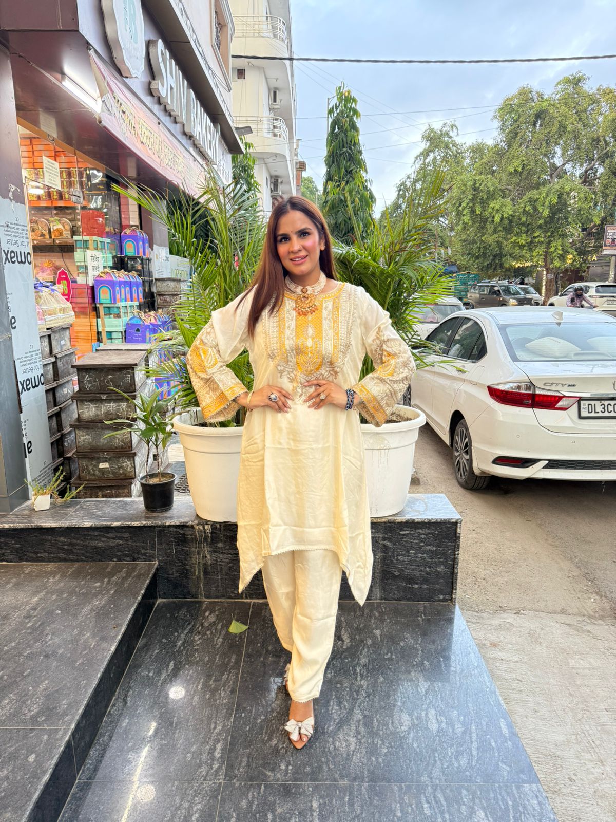 Beautiful Suit With Heavy Neck Work PC1595