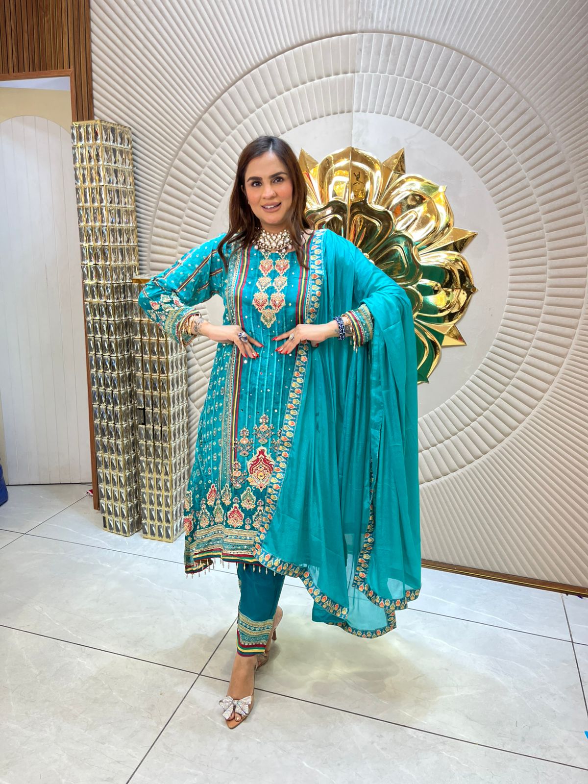 Very Beautiful Suit With Heavy Work PC1631