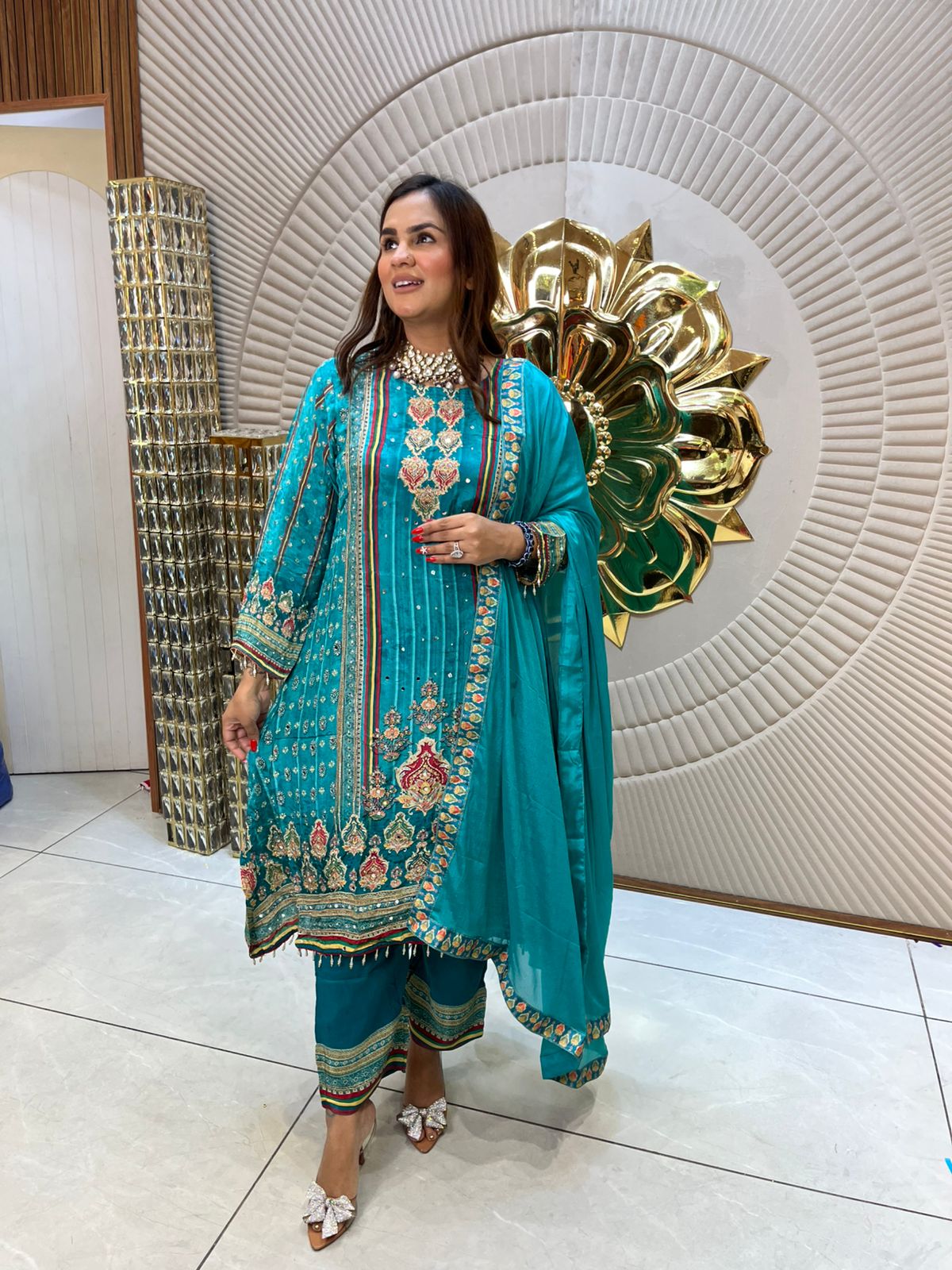 Very Beautiful Suit With Heavy Work PC1631