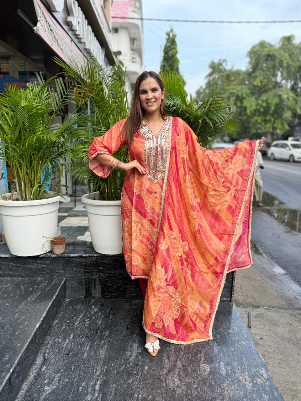 Stunning Suit With Mirror Work PC1661