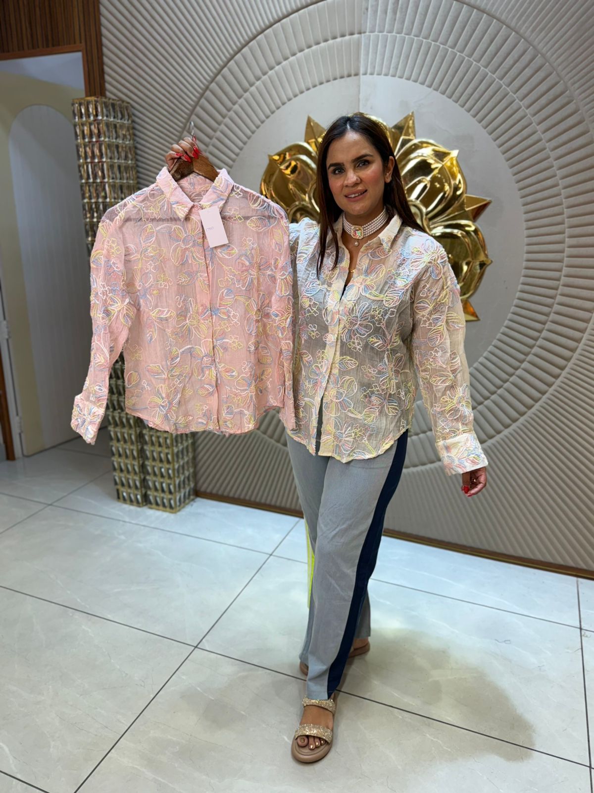 Beautiful Shirt With Embroidery Work PC1677