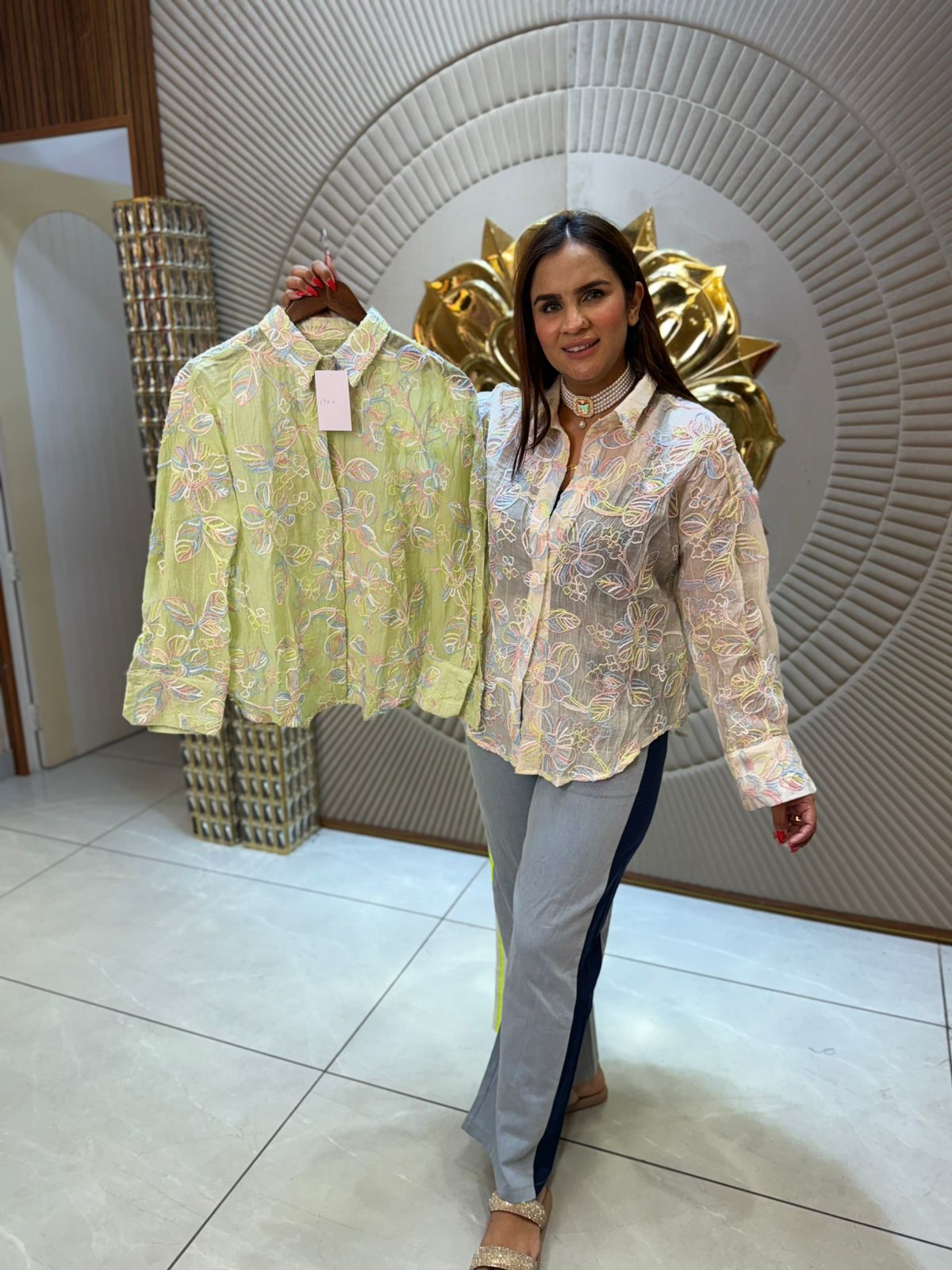 Beautiful Shirt With Embroidery Work PC1677
