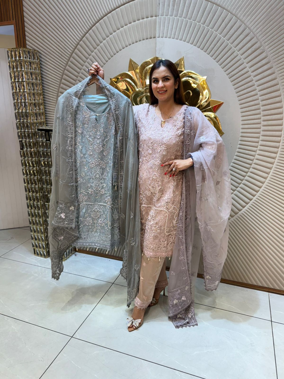 Beautiful Suit With Heavy Embroidery Work PC1680