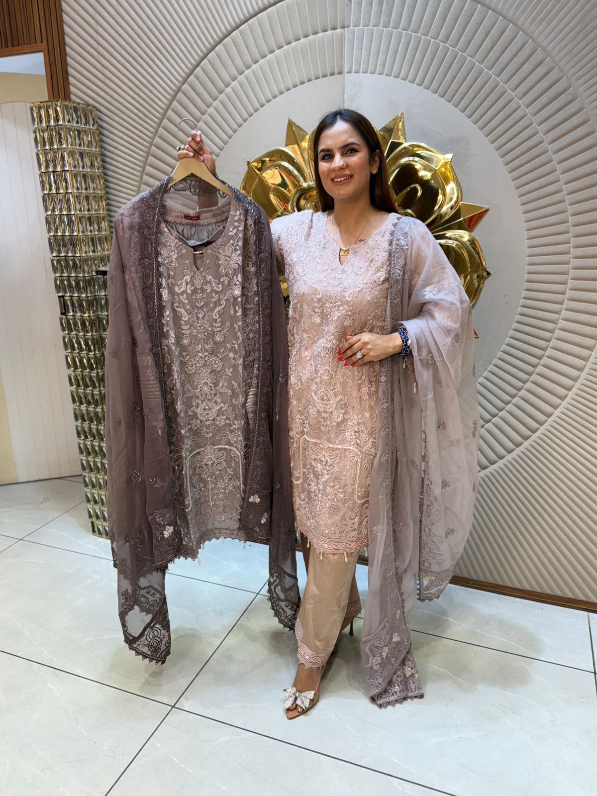 Beautiful Suit With Heavy Embroidery Work PC1680