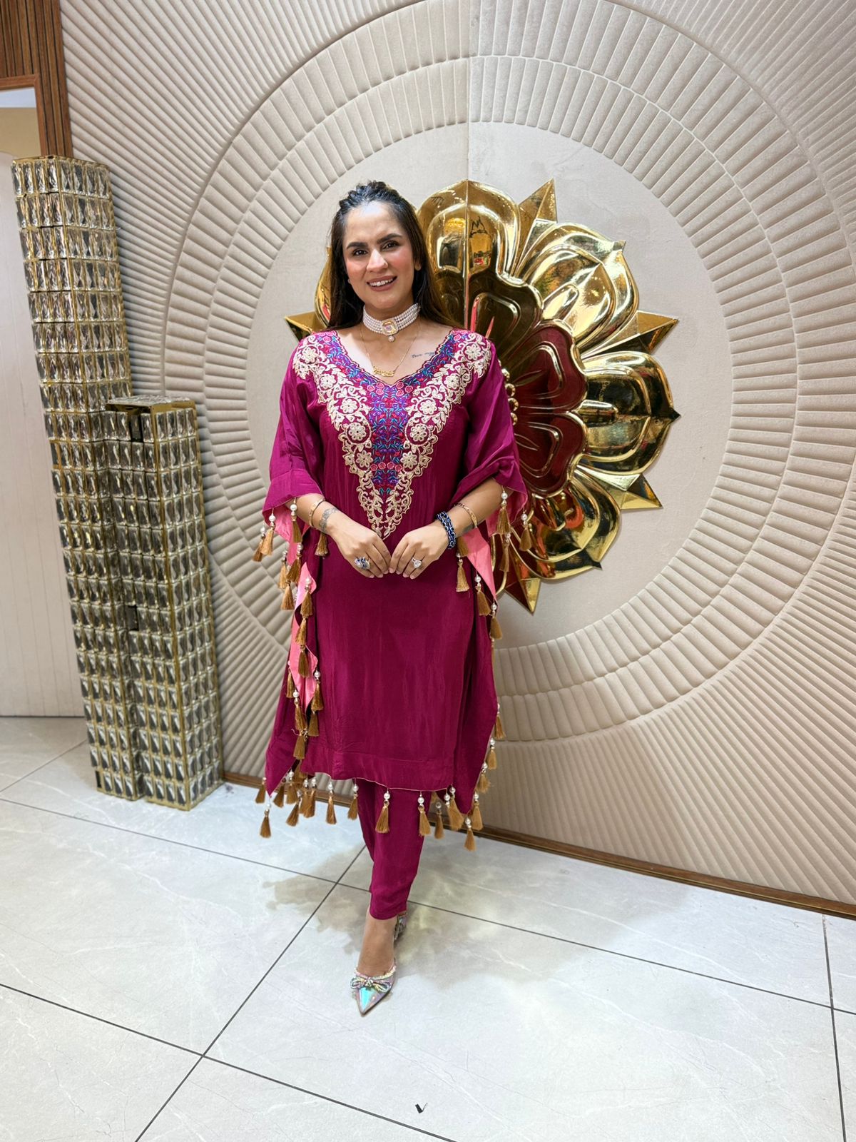 Pretty Kaaftan Set With Tassles PC1685