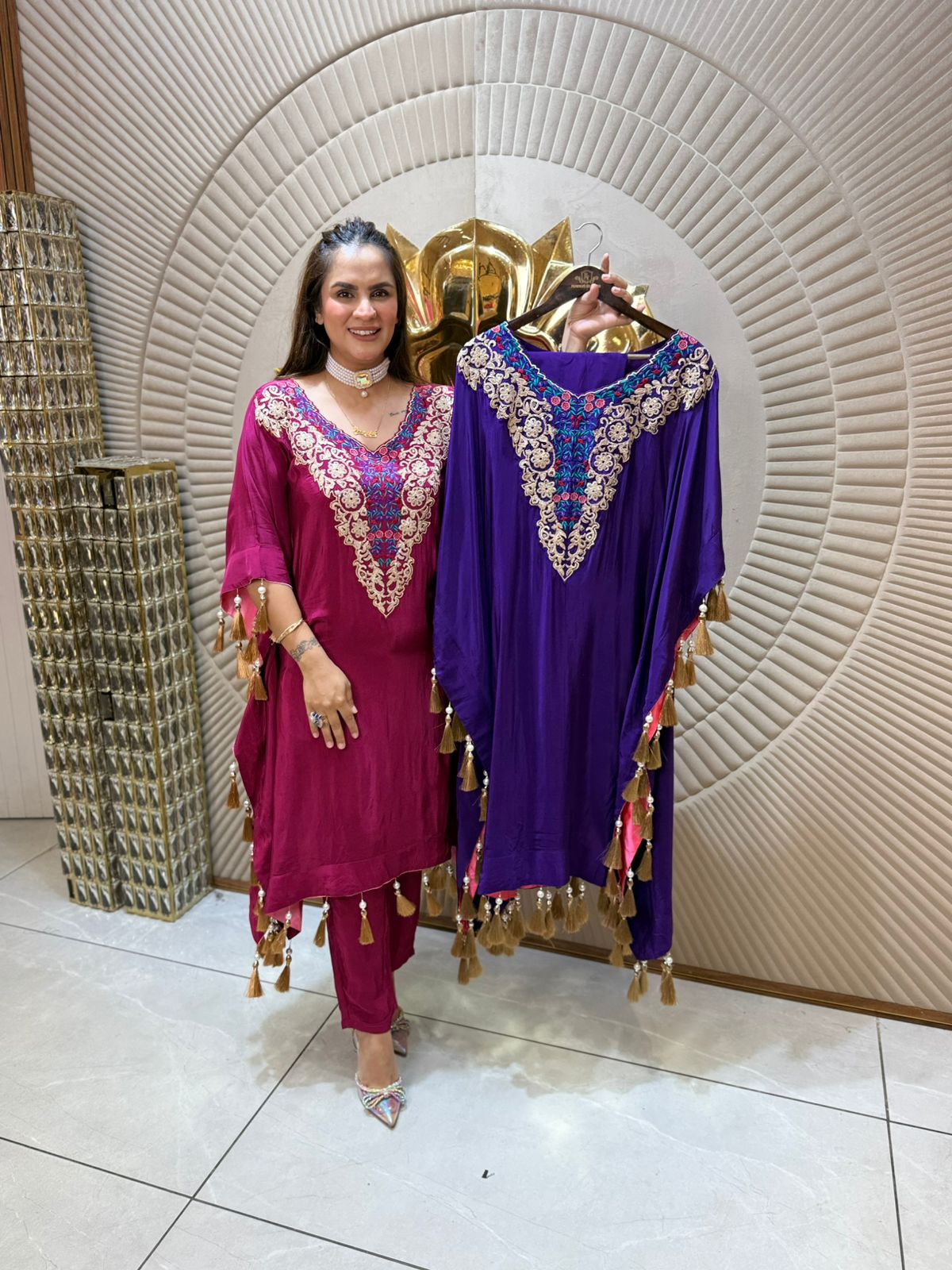 Pretty Kaaftan Set With Tassles PC1685