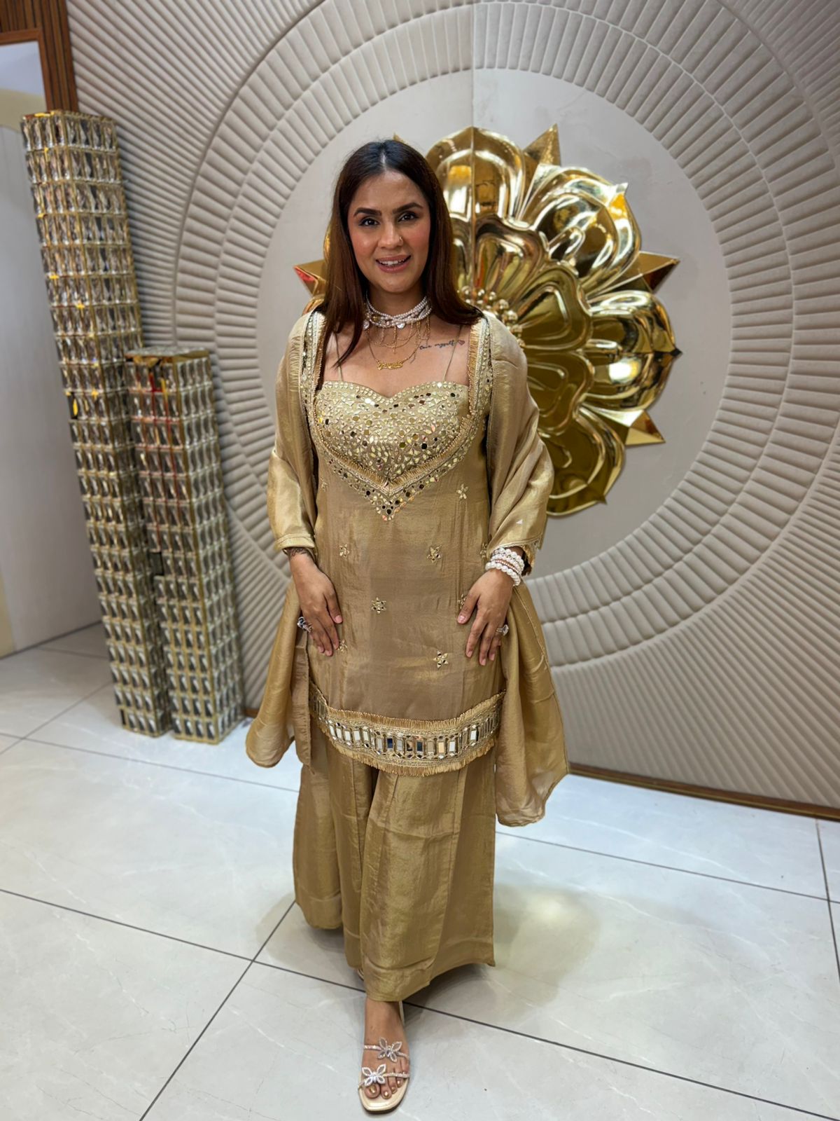 Stunning Suit With Mirror Work PC1694