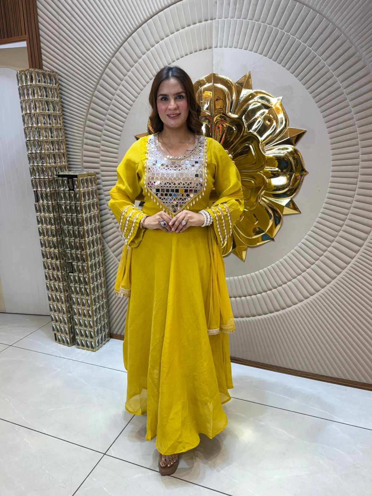 Partywear Suit With Heavy Mirror Work PC1706