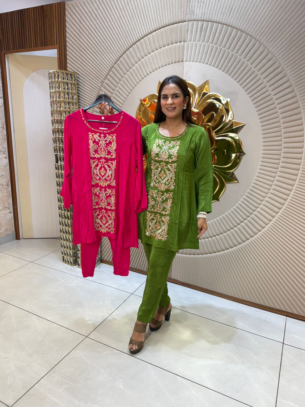 Stunning Co-Ord Set With Embroidery Work PC1709