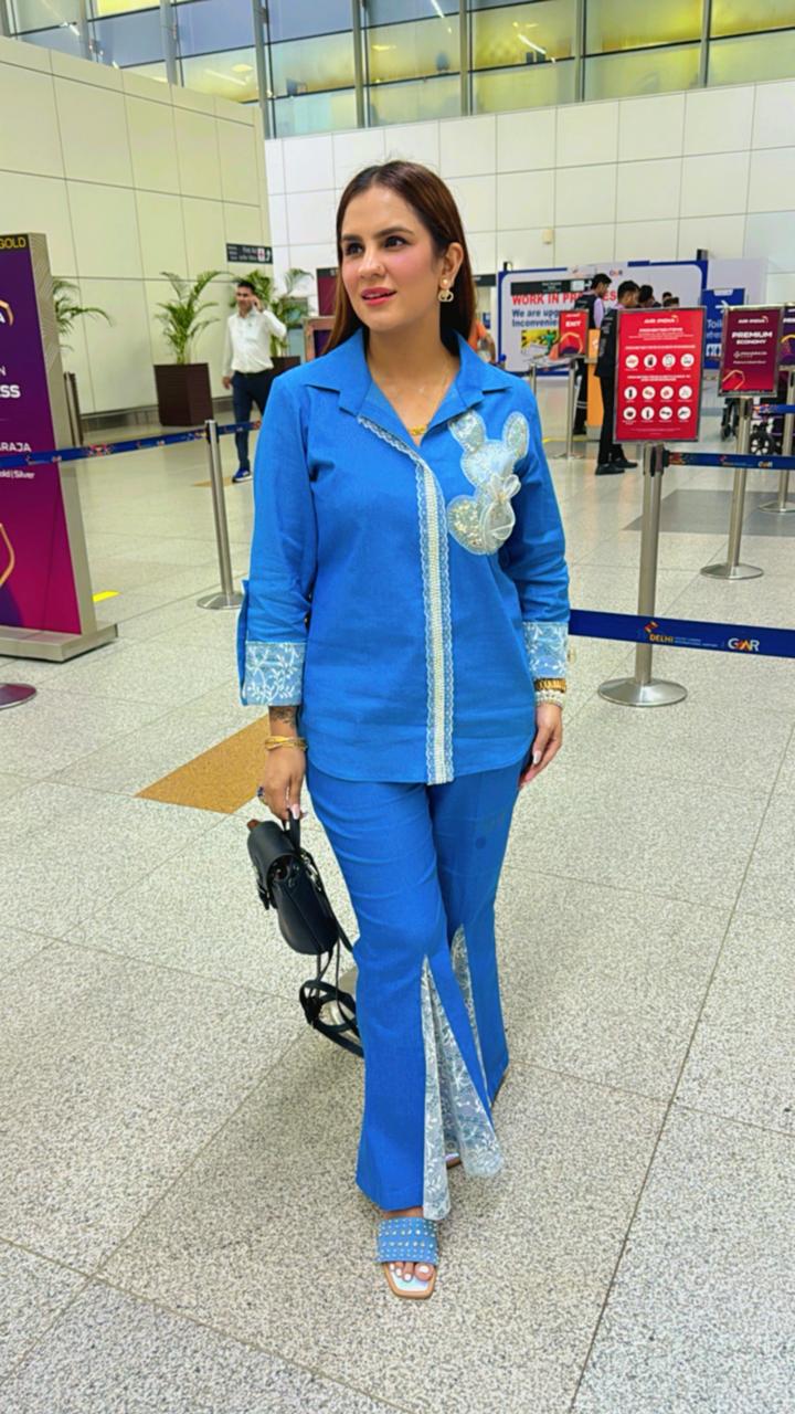 Denim Cordset With Front Bunny Design PC1716