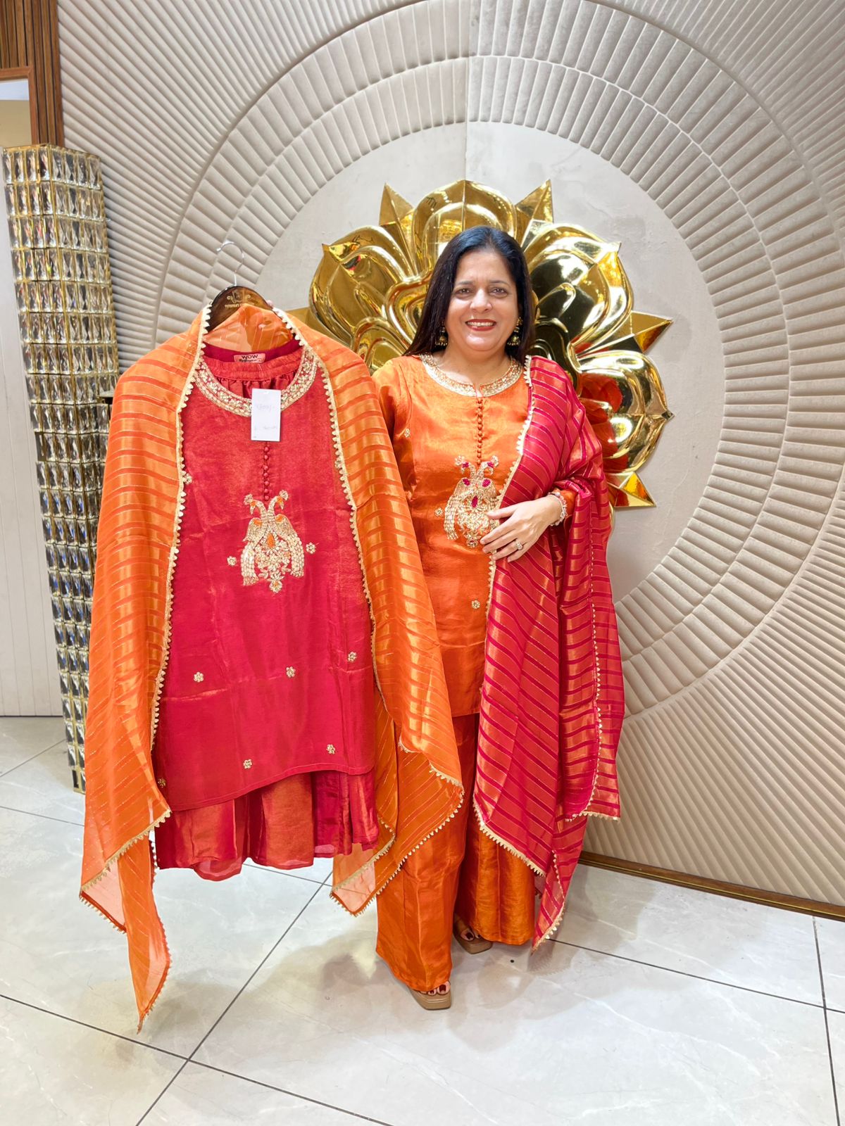 Partywear Suit With Front Embroidery Work PC1718