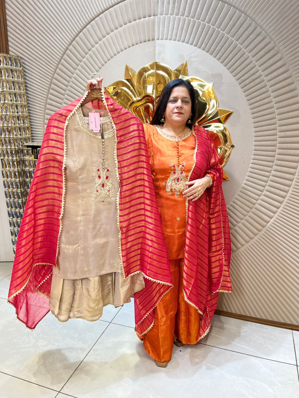 Partywear Suit With Front Embroidery Work PC1718