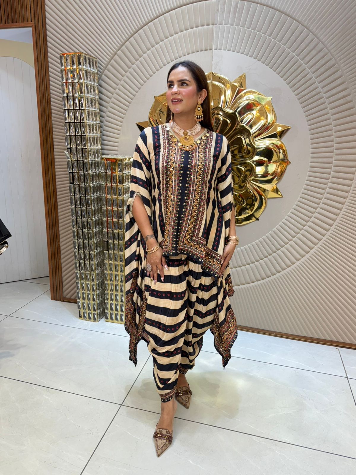 Beautiful Pattern Print Kaftan Co-Ord Set PC1725