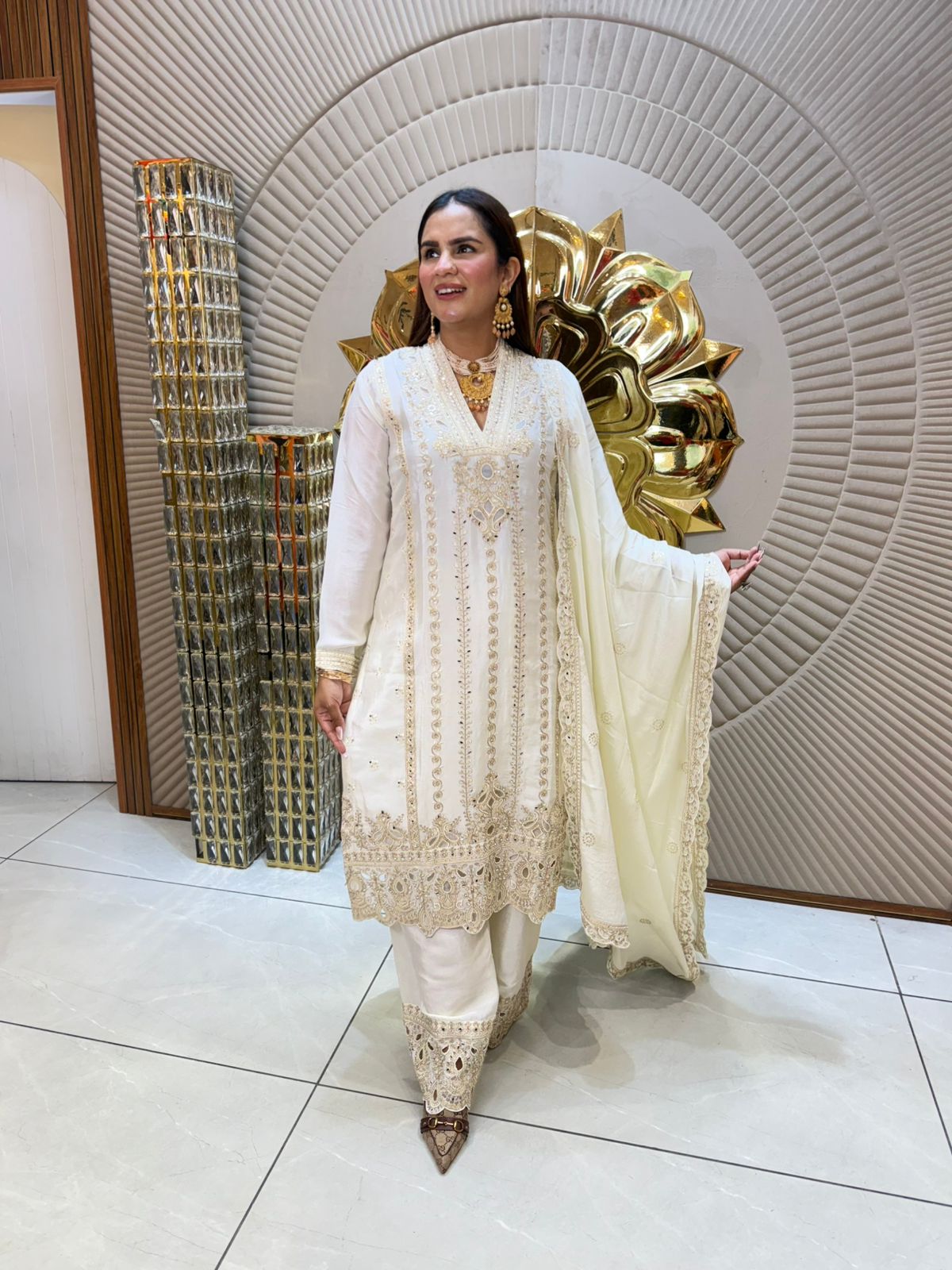 Stunning Suit With Laser Cut Design PC1729
