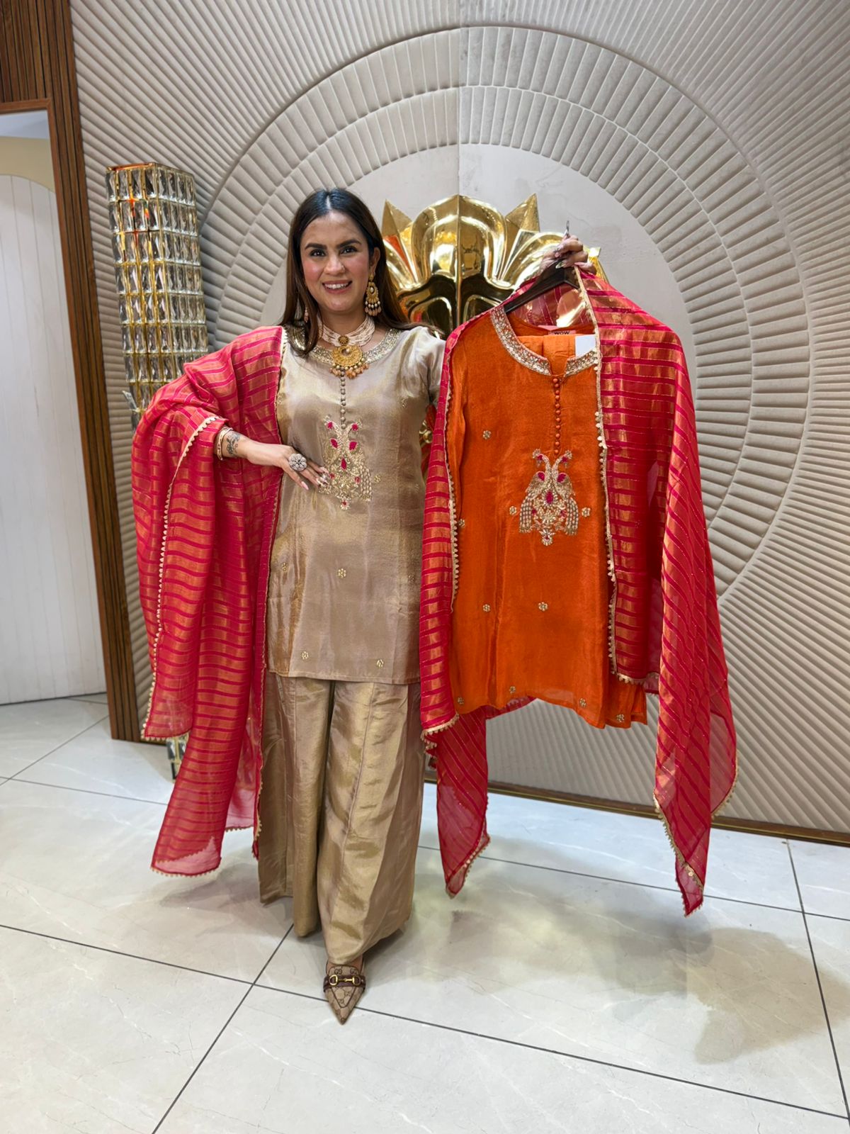 Beautiful Suit With Collar Work PC1736
