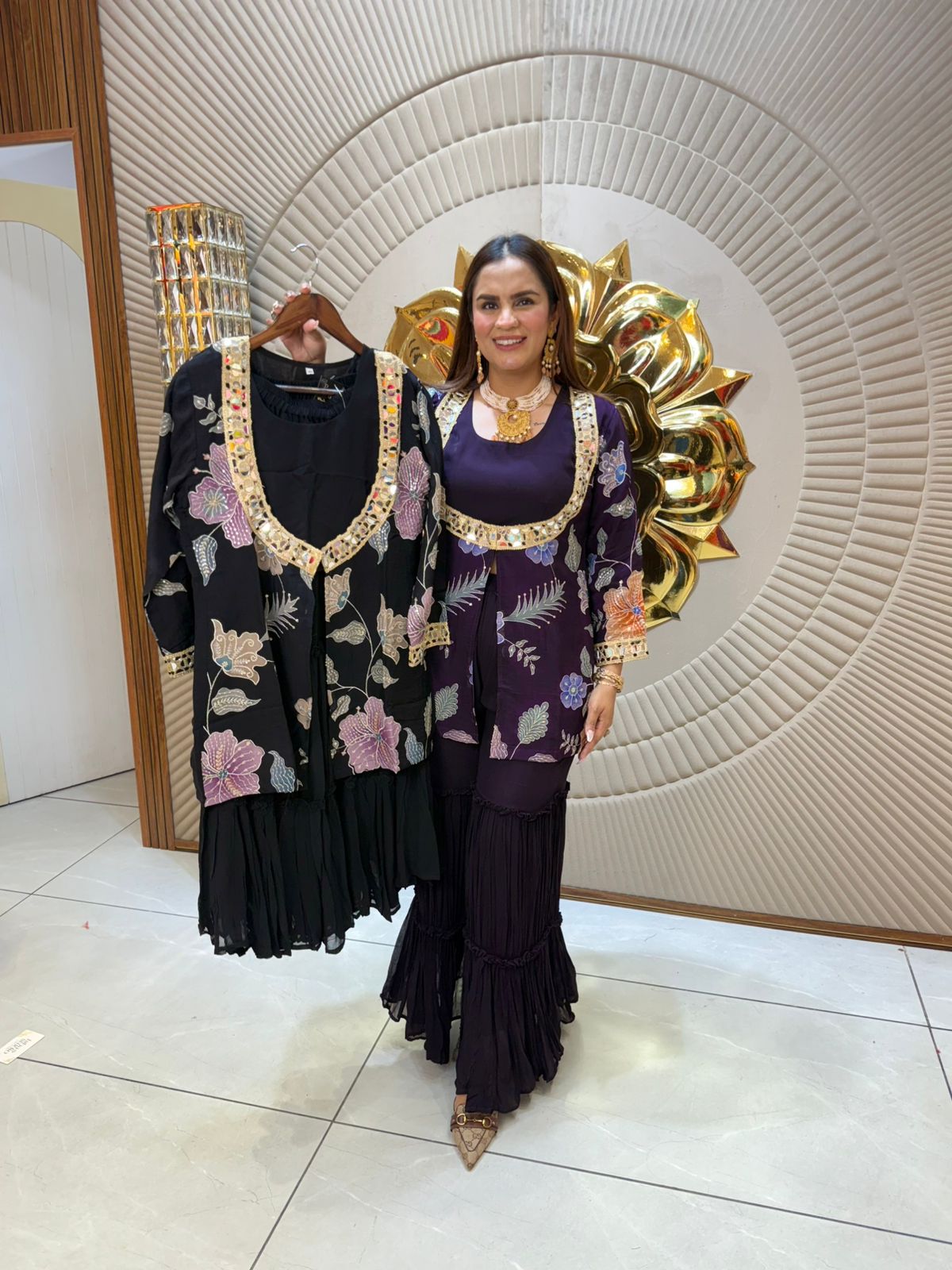 Beautiful Co-Ord Set With Cut Work PC1738