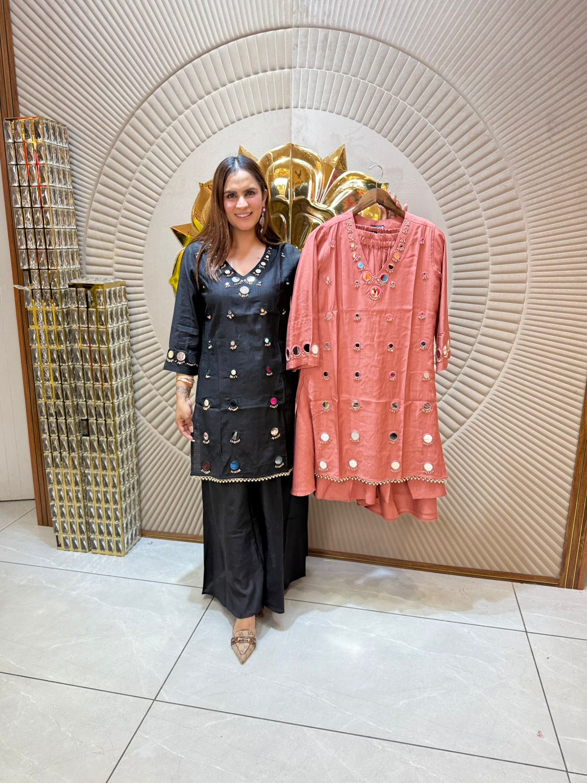 Cotton Cordset With Mirror Work PC1746