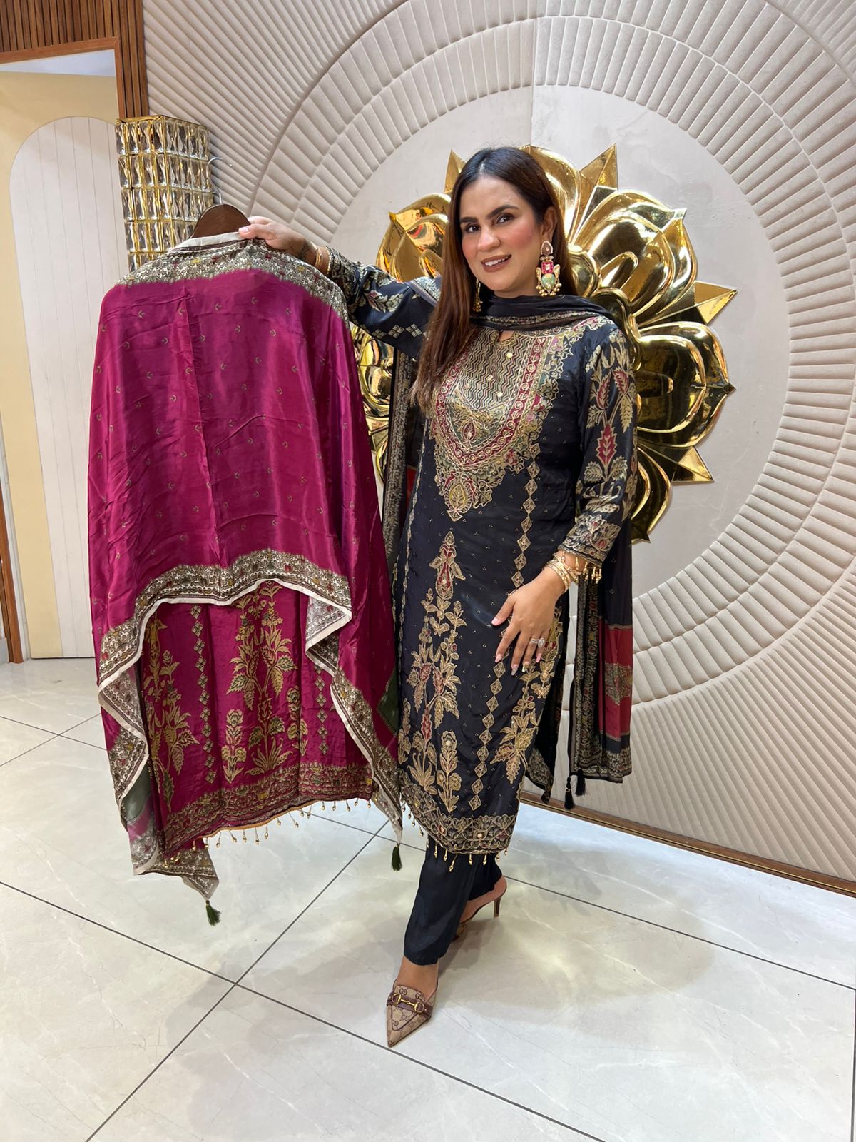 Stunning Suit With Embroidery Work PC1754