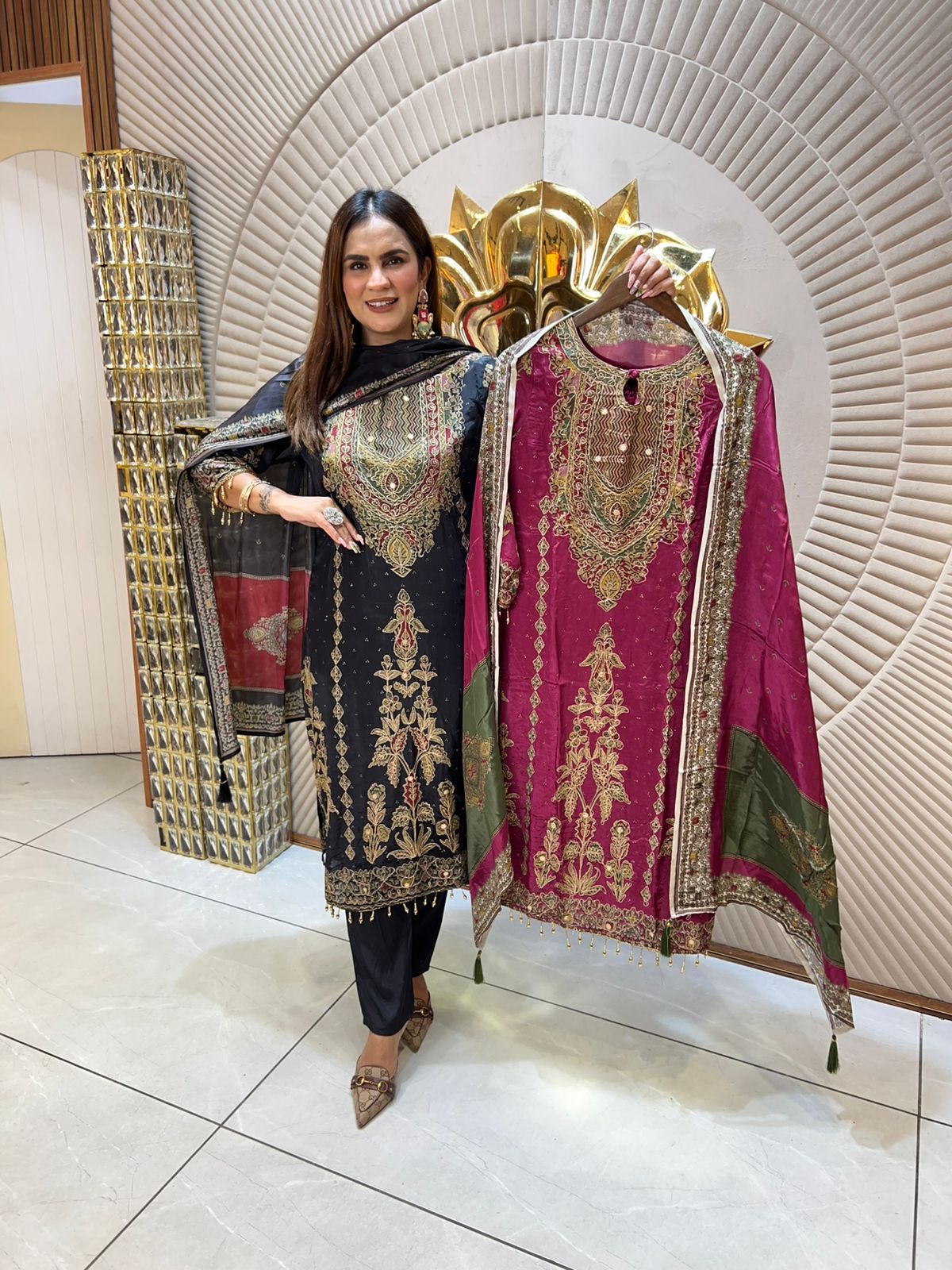 Stunning Suit With Embroidery Work PC1754