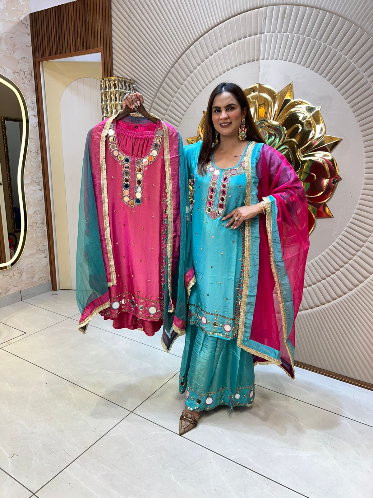 Stunning Suit With Work PC1759