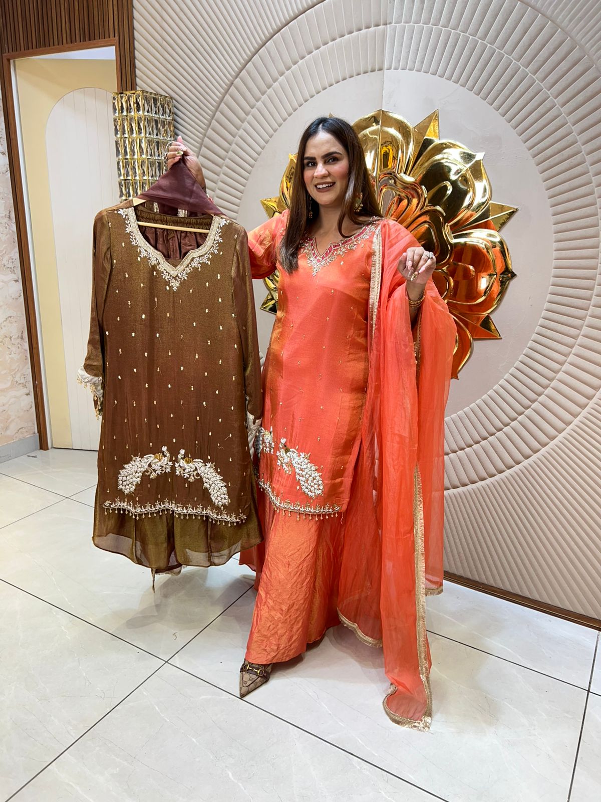Stunning Suit With Peacock Work PC1760
