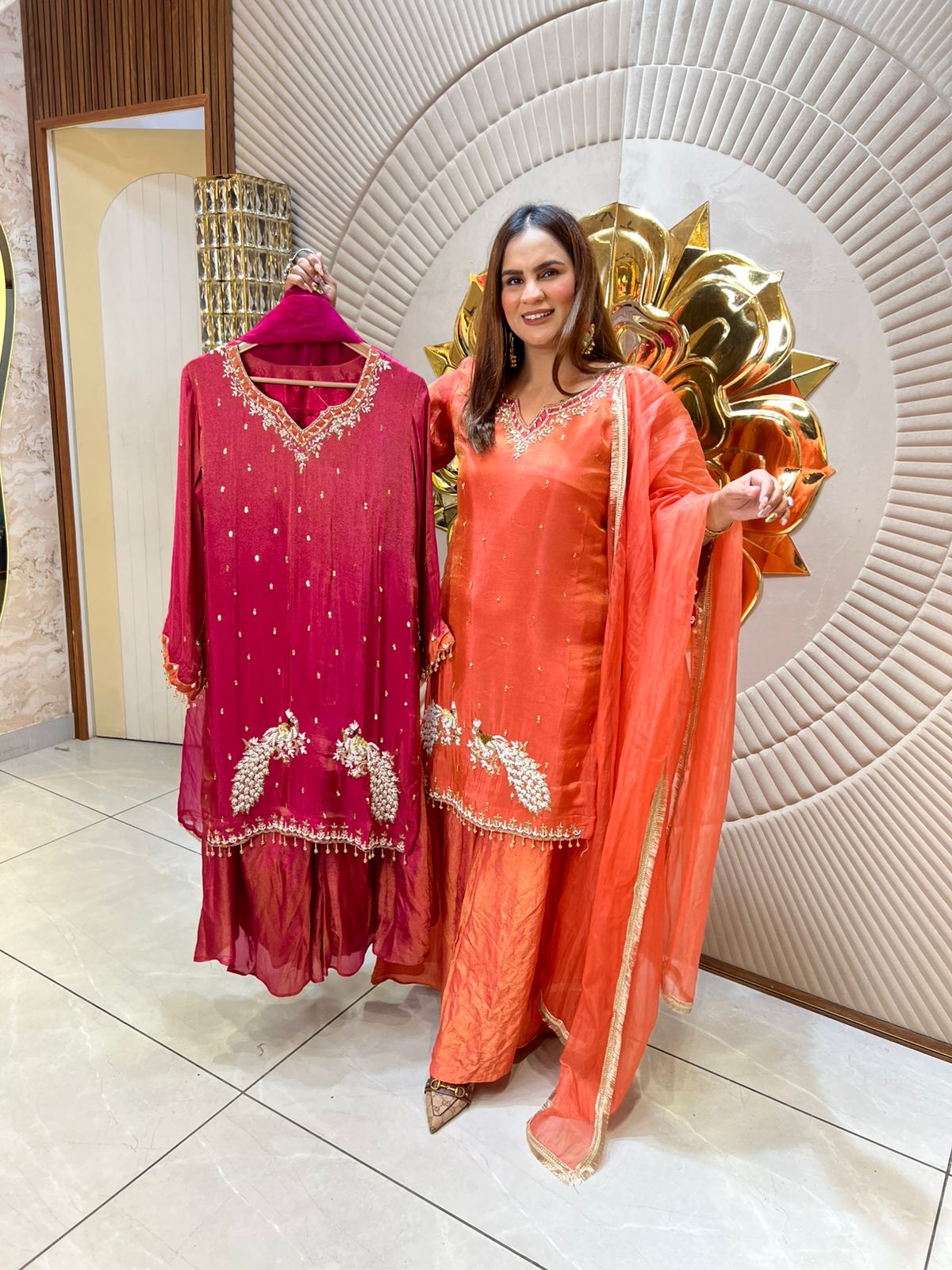 Stunning Suit With Peacock Work PC1760
